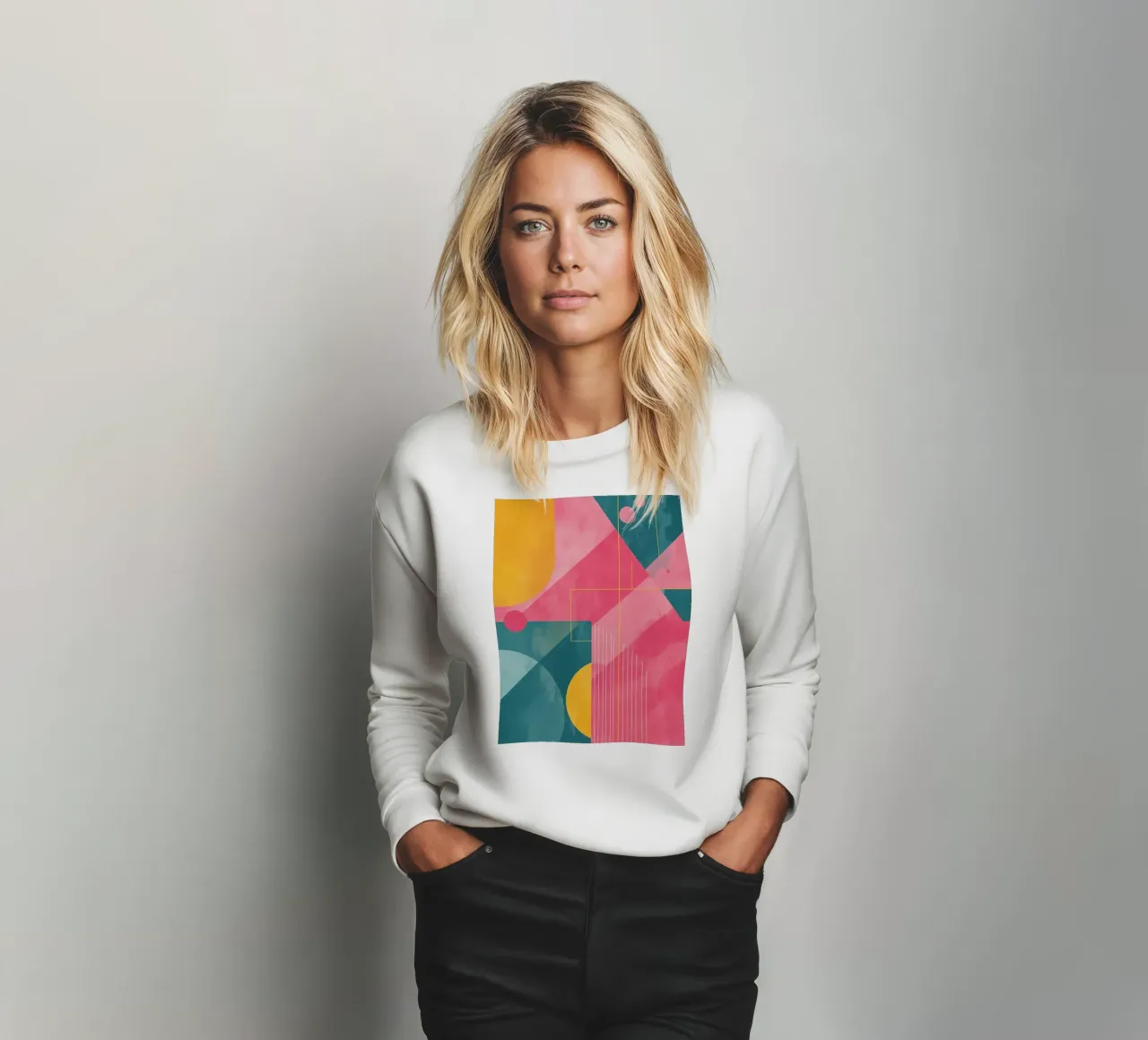 Abstrakte geometrische Komposition mit Formen und Linien Sweatshirt von DesignDoodle