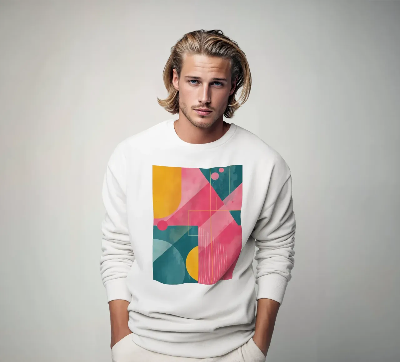 Abstrakte geometrische Komposition mit Formen und Linien Sweatshirt von DesignDoodle