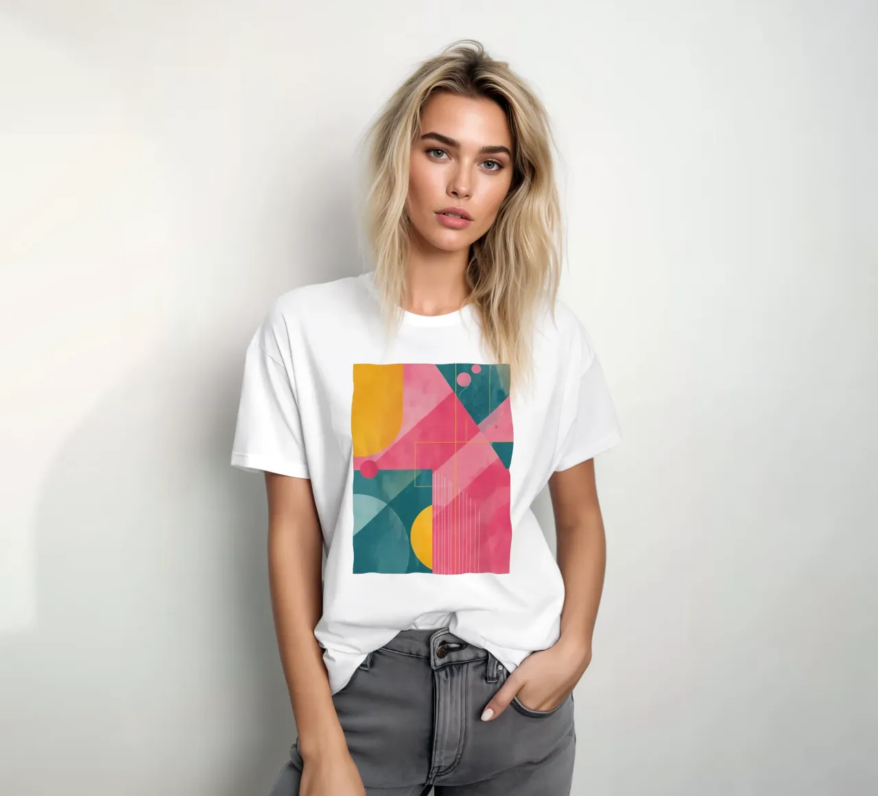 Composizione geometrica astratta con forme e linee t-shirt da DesignDoodle