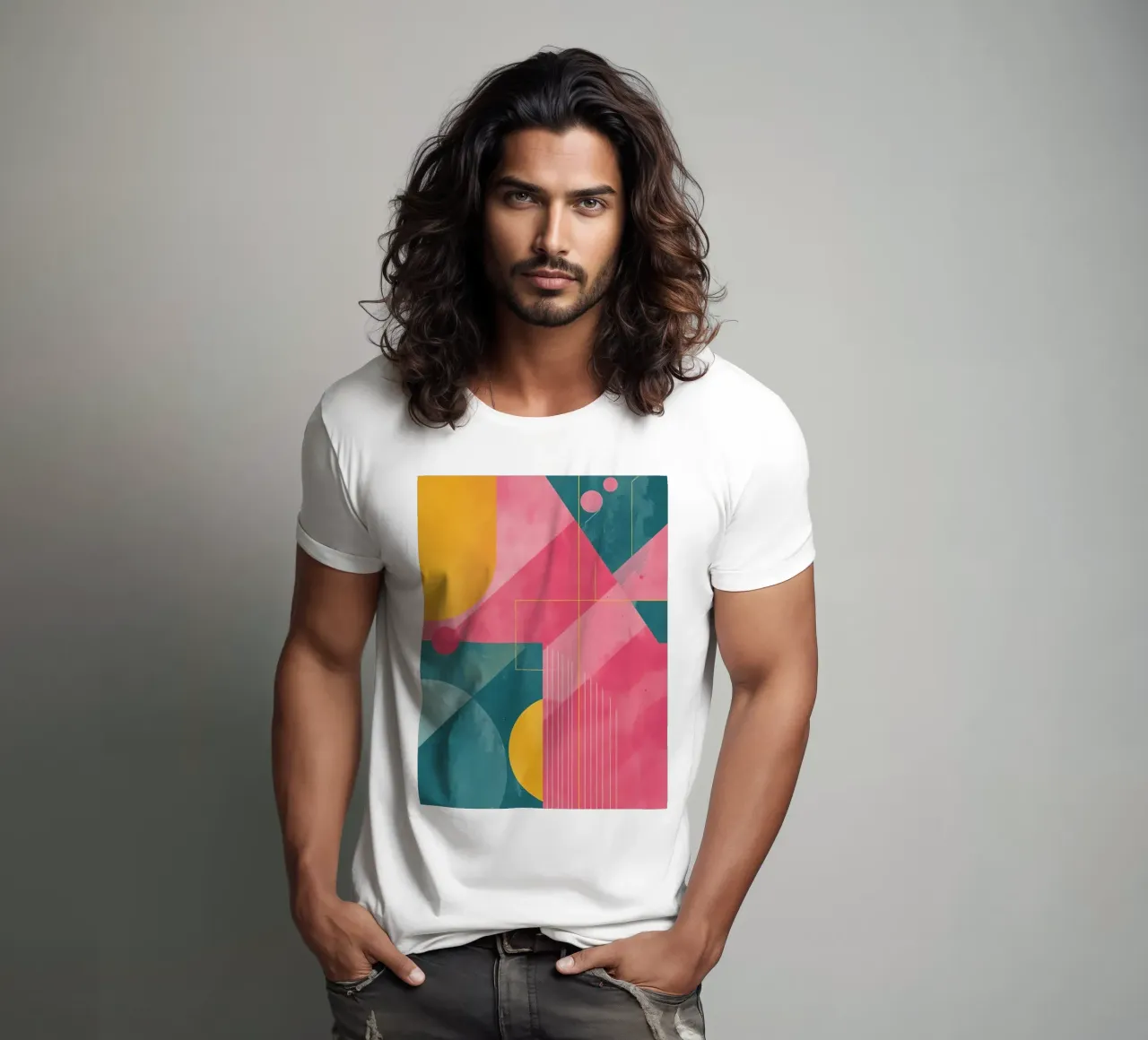 Composizione geometrica astratta con forme e linee t-shirt da DesignDoodle