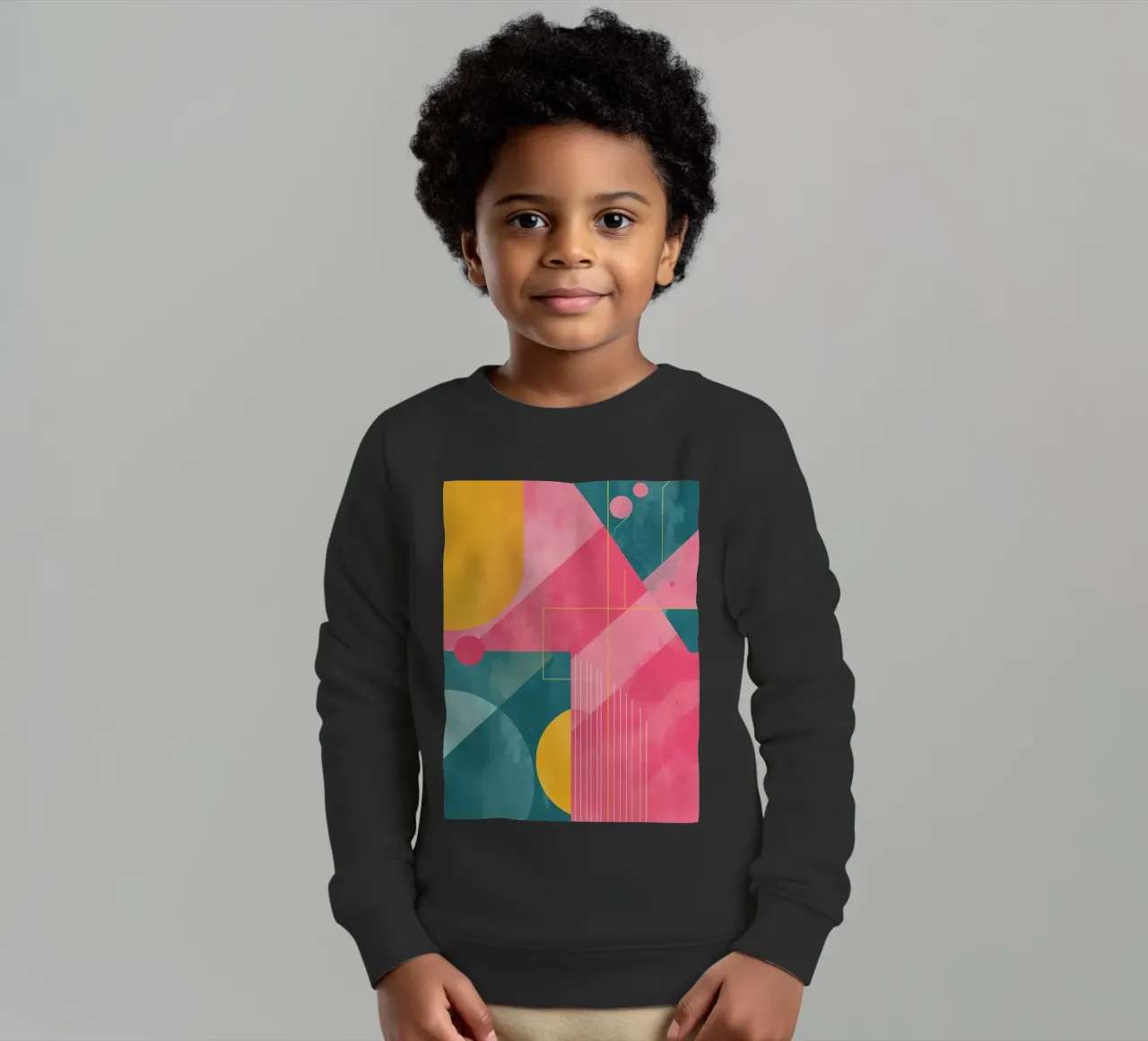 Composizione geometrica astratta con forme e linee felpa bambino da DesignDoodle