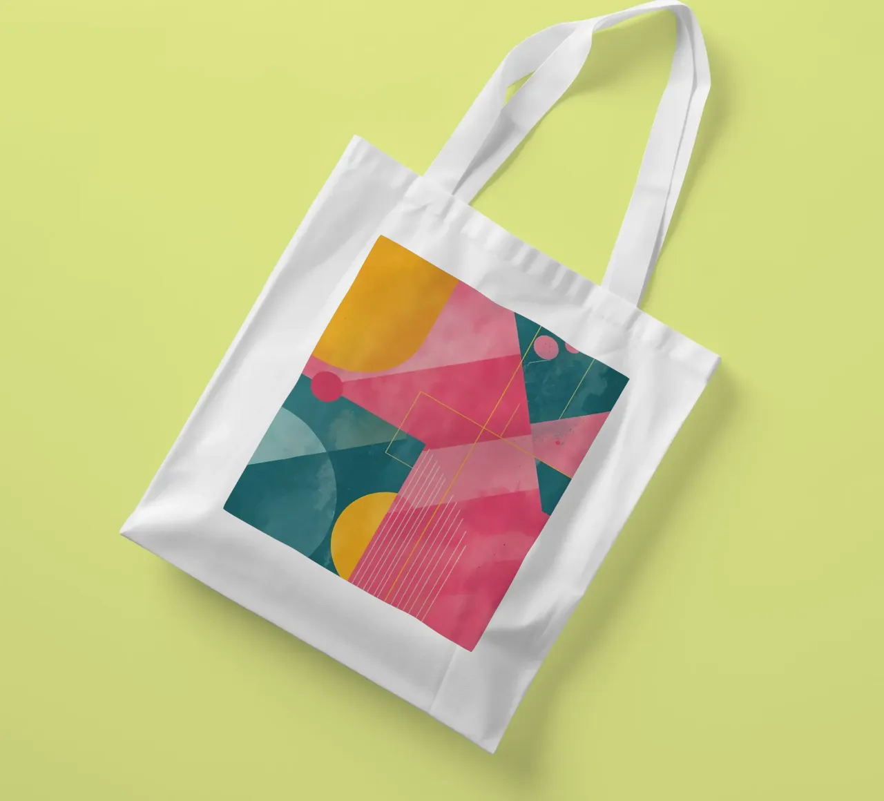 Composizione geometrica astratta con forme e linee borsa in juta da DesignDoodle