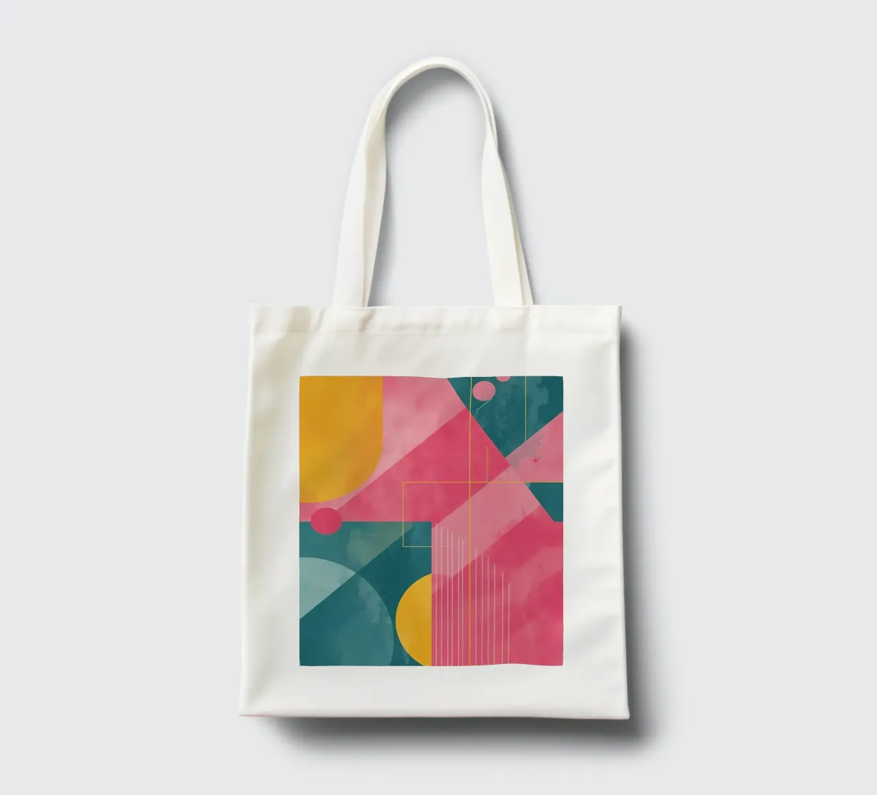 Composizione geometrica astratta con forme e linee borsa in juta da DesignDoodle