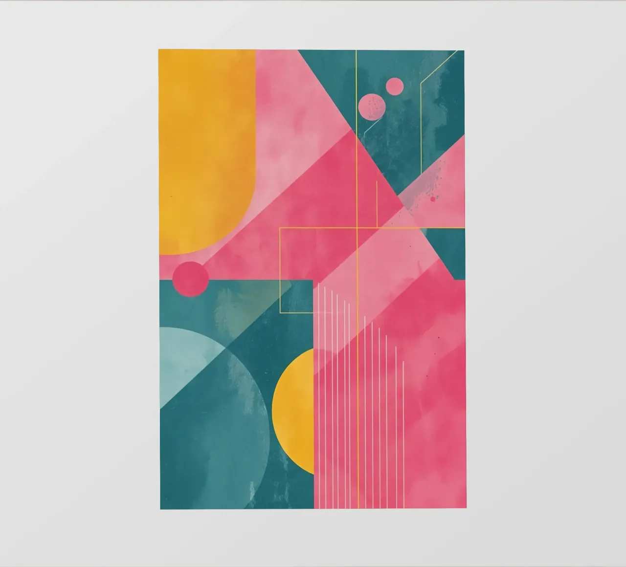 Composizione geometrica astratta con forme e linee telo in pvc da DesignDoodle