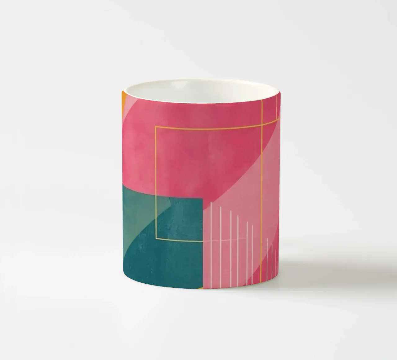 Composizione geometrica astratta con forme e linee tazza in ceramica da DesignDoodle