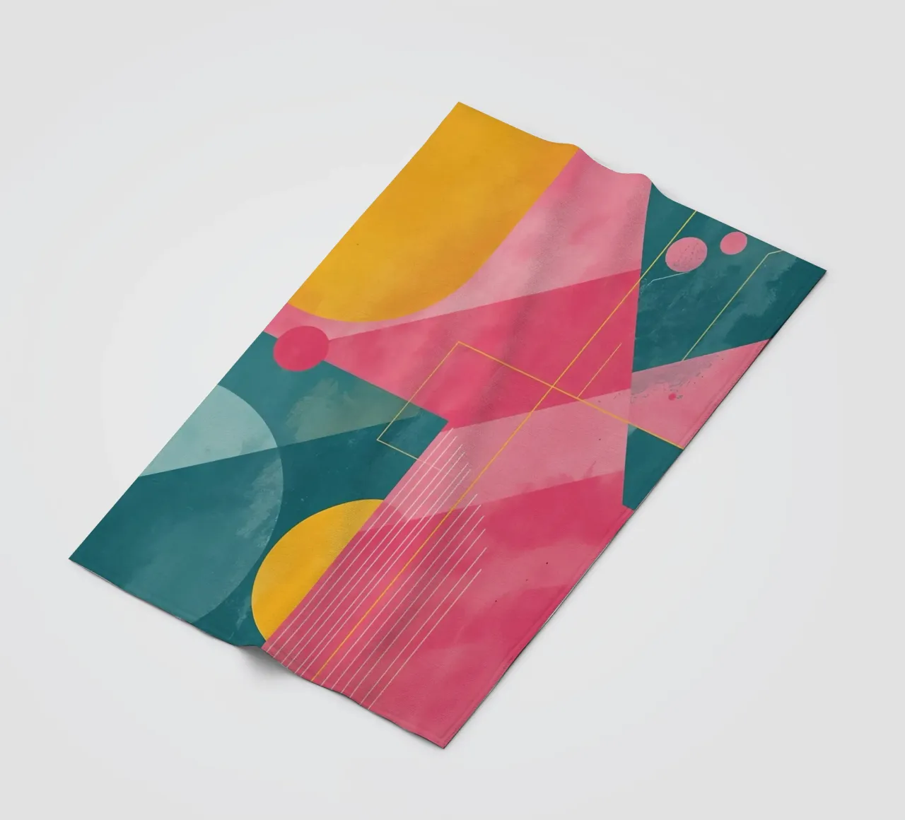 Composizione geometrica astratta con forme e linee coperta in pile da DesignDoodle