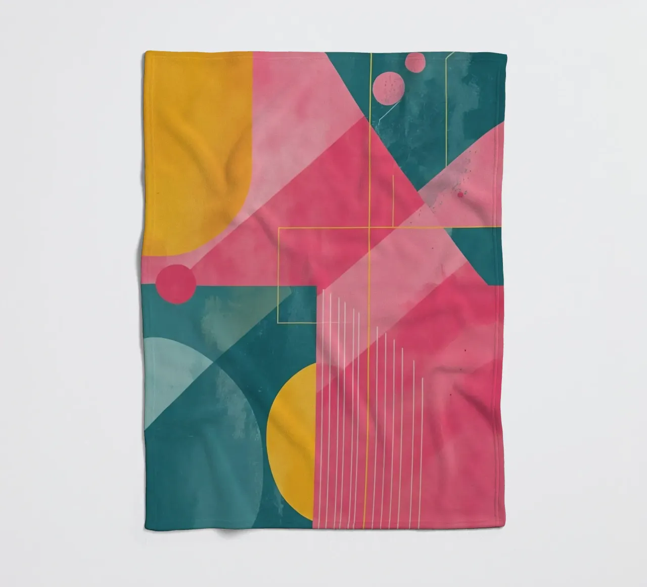Composizione geometrica astratta con forme e linee coperta in pile da DesignDoodle