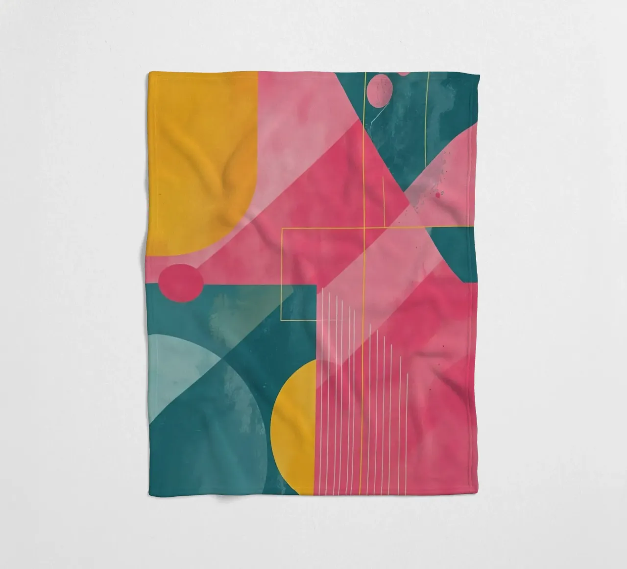 Composizione geometrica astratta con forme e linee coperta in pile da DesignDoodle