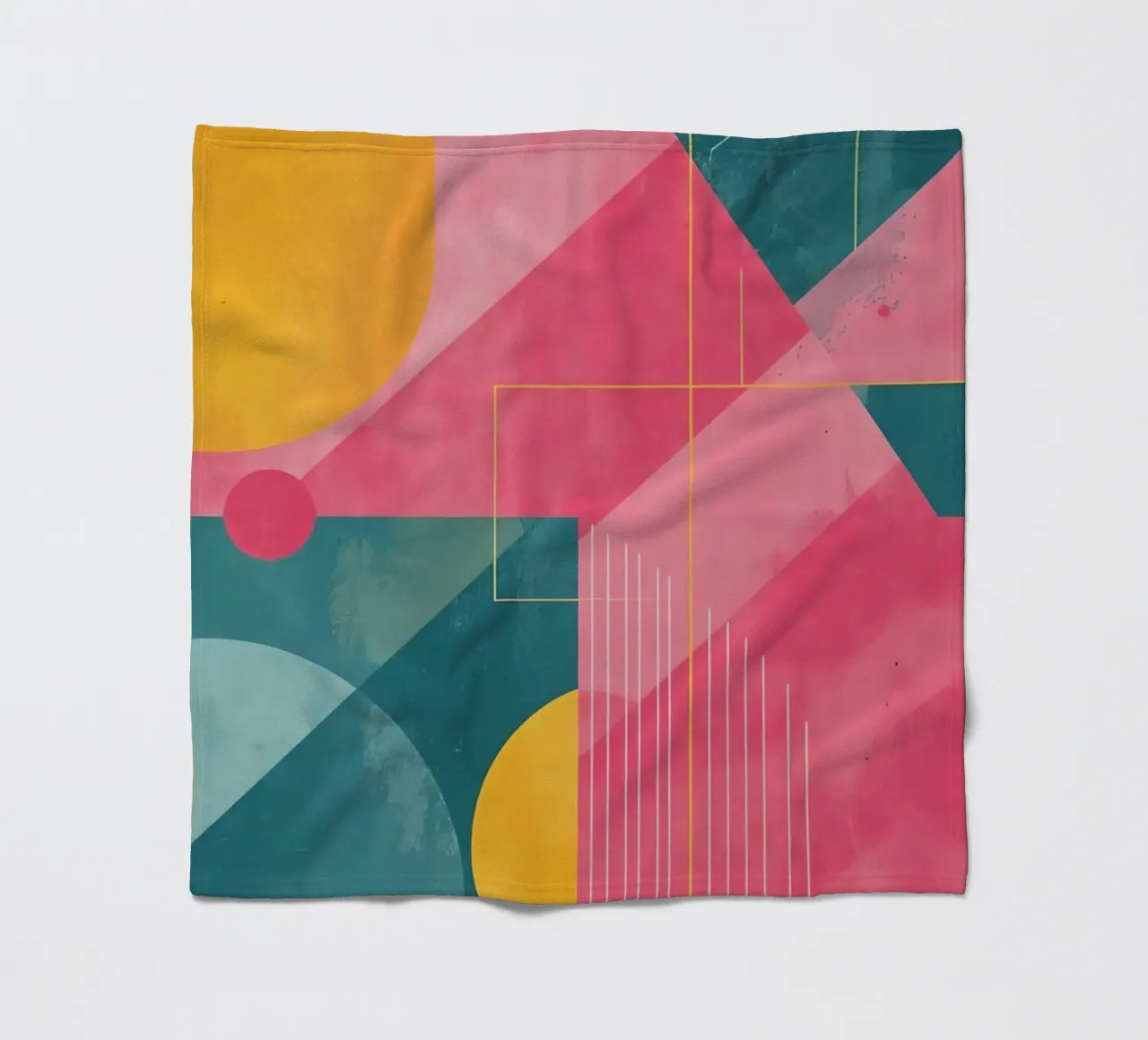 Composizione geometrica astratta con forme e linee coperta in pile da DesignDoodle