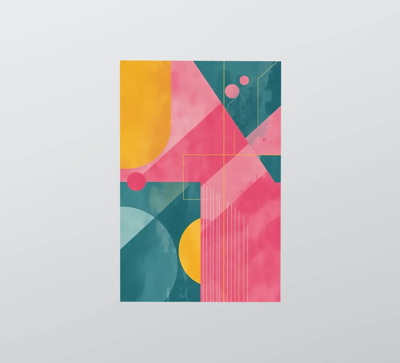 Composición geométrica abstracta con formas y líneas pegatina de DesignDoodle