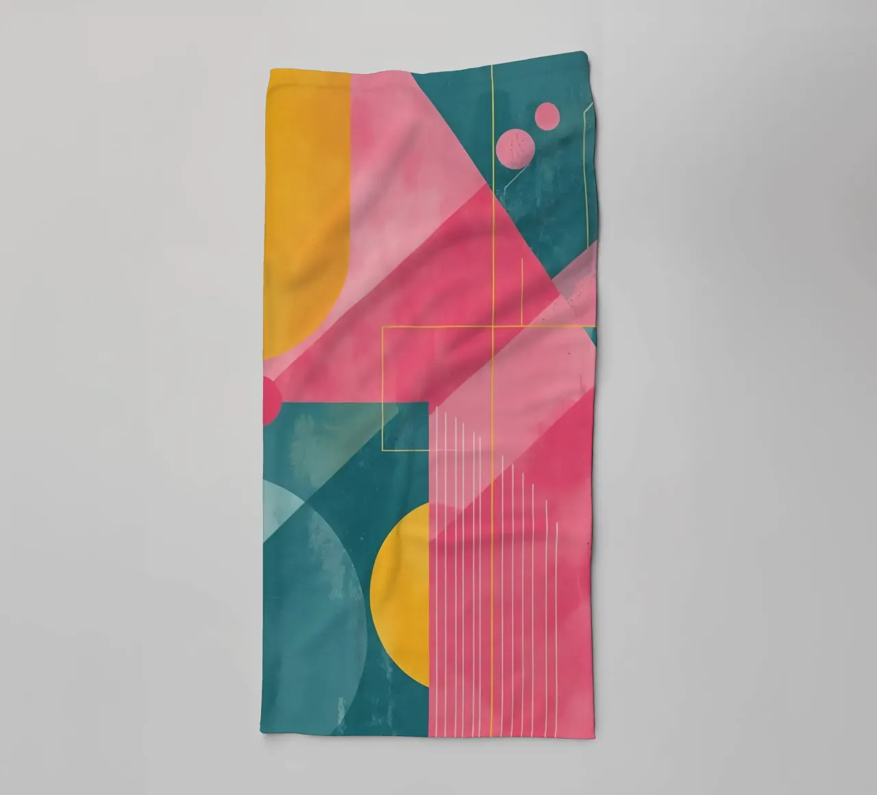 Abstract Geometric Composition with Shapes and Lines towel by DesignDoodle