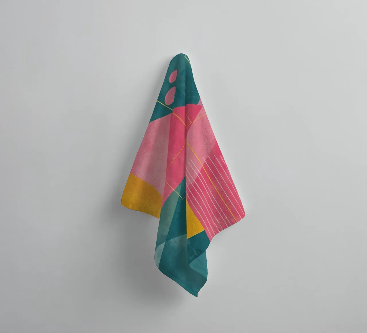 Abstract Geometric Composition with Shapes and Lines towel by DesignDoodle