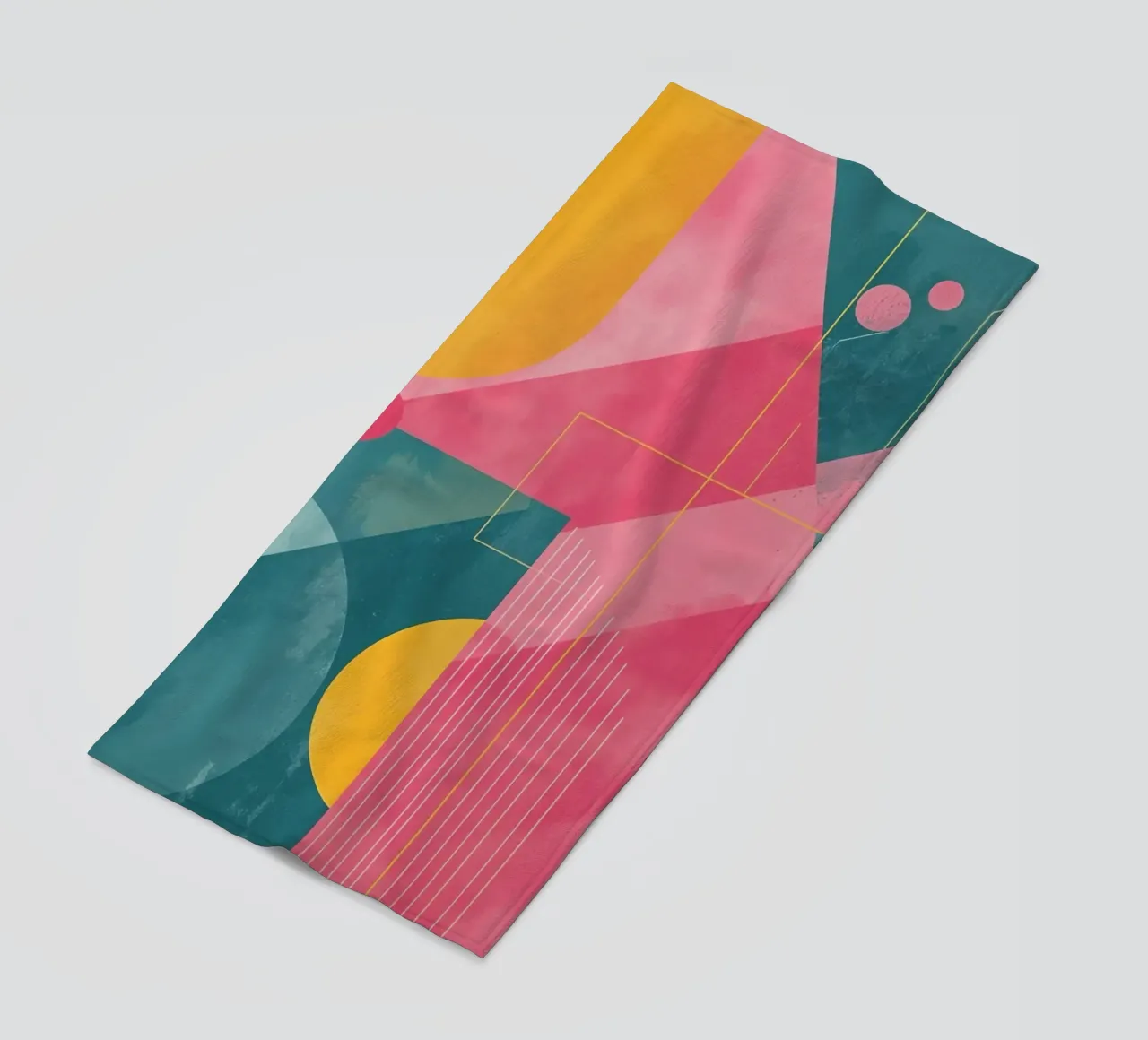 Composizione geometrica astratta con forme e linee telo mare da DesignDoodle