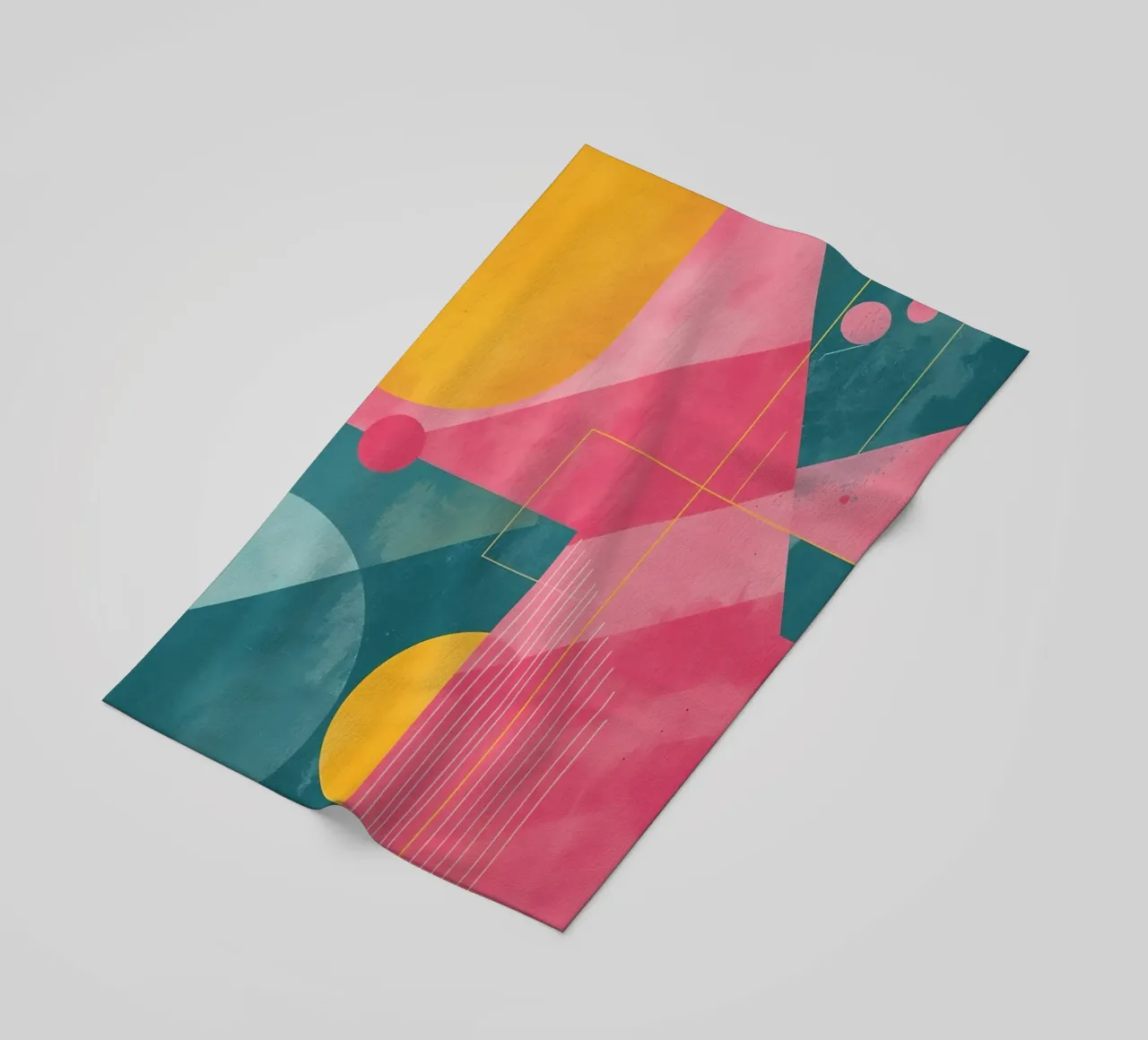 Composizione geometrica astratta con forme e linee telo mare da DesignDoodle