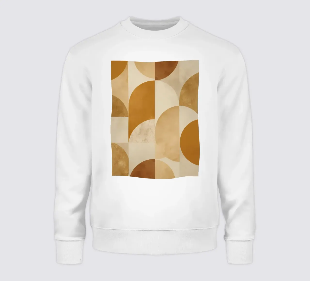 Abstraktes geometrisches Muster mit Kreisen und Quadraten in der Erde Sweatshirt von DesignDoodle