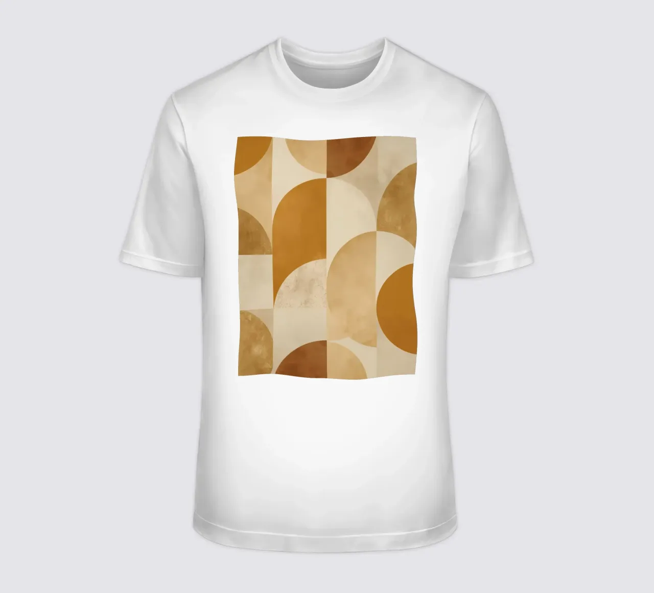Abstract Geometric Pattern with Circles and Squares in Earth t-shirt by DesignDoodle