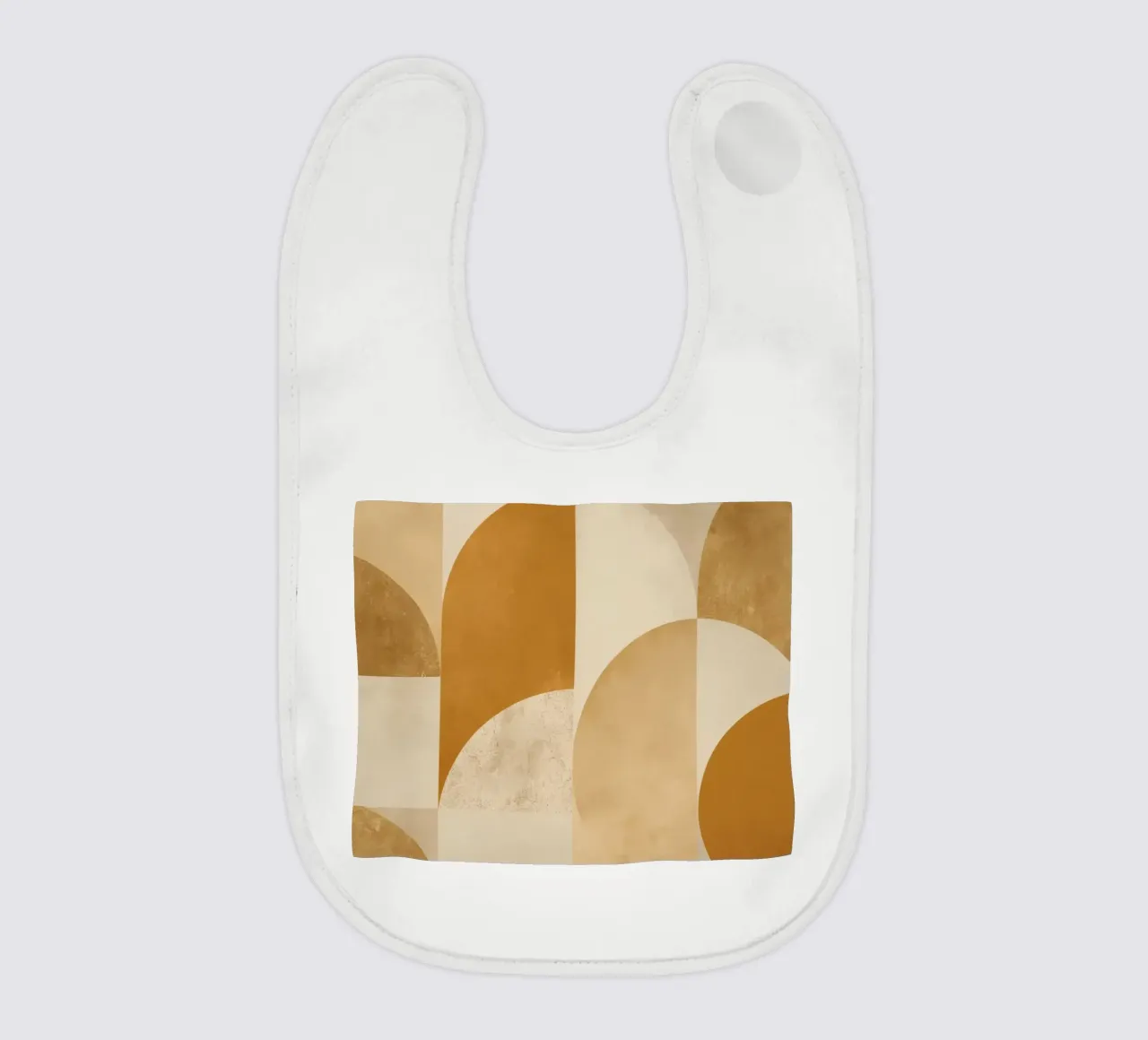 Abstract Geometric Pattern with Circles and Squares in Earth baby bib by DesignDoodle