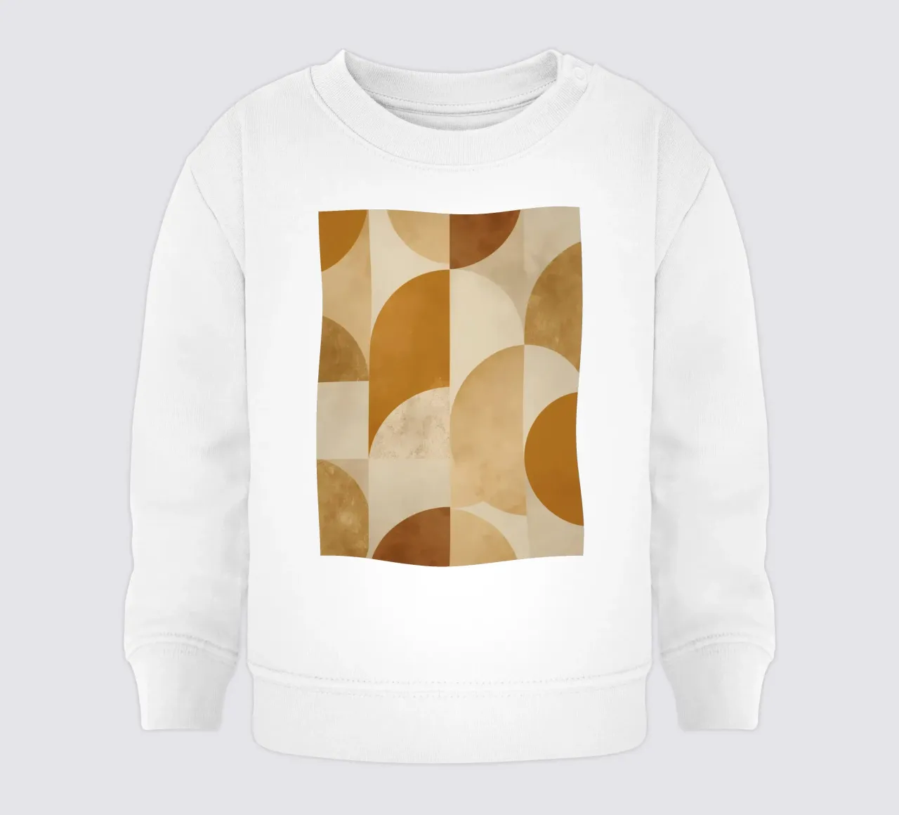 Abstract Geometric Pattern with Circles and Squares in Earth baby sweatshirt by DesignDoodle