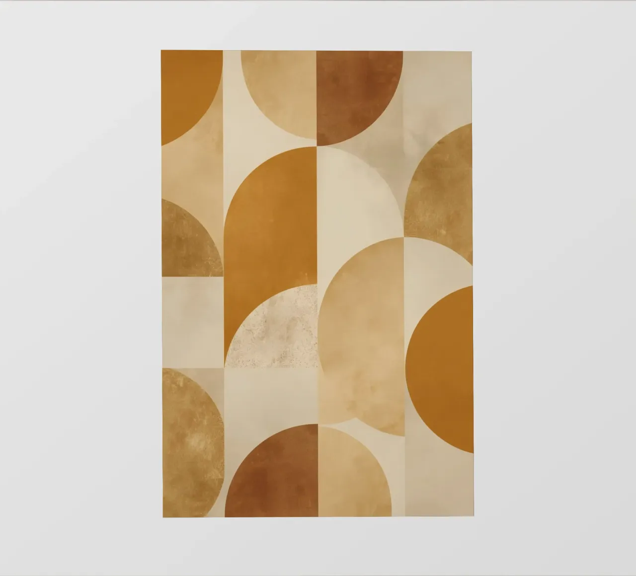 Abstract Geometric Pattern with Circles and Squares in Earth pvc cover by DesignDoodle