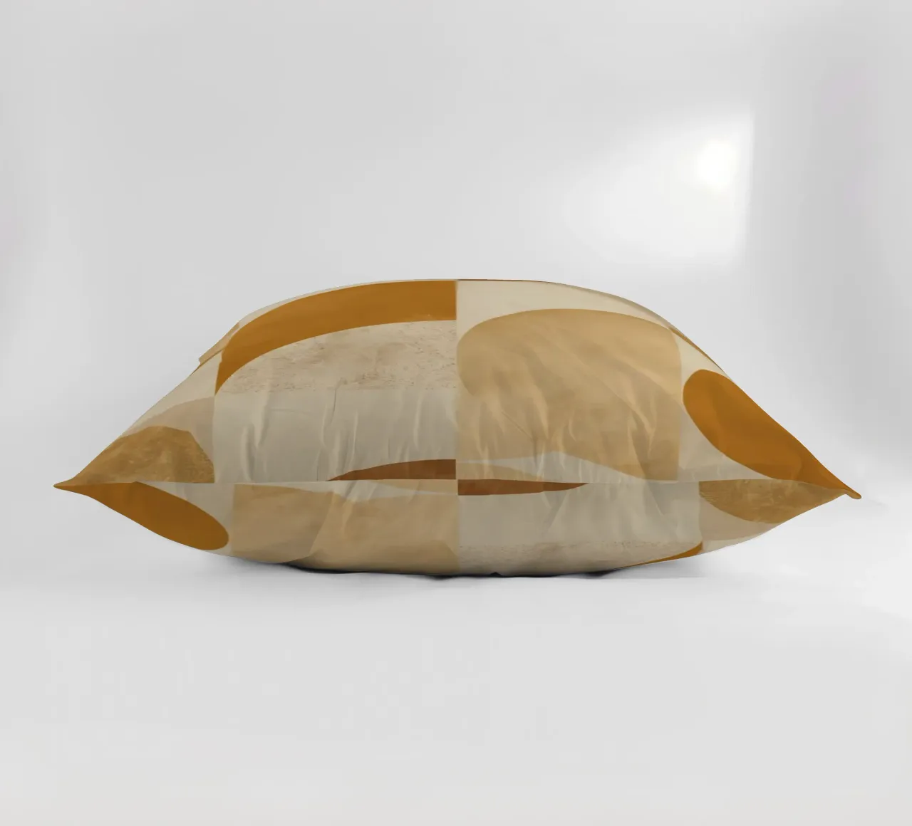 Abstract Geometric Pattern with Circles and Squares in Earth decorative cushion by DesignDoodle