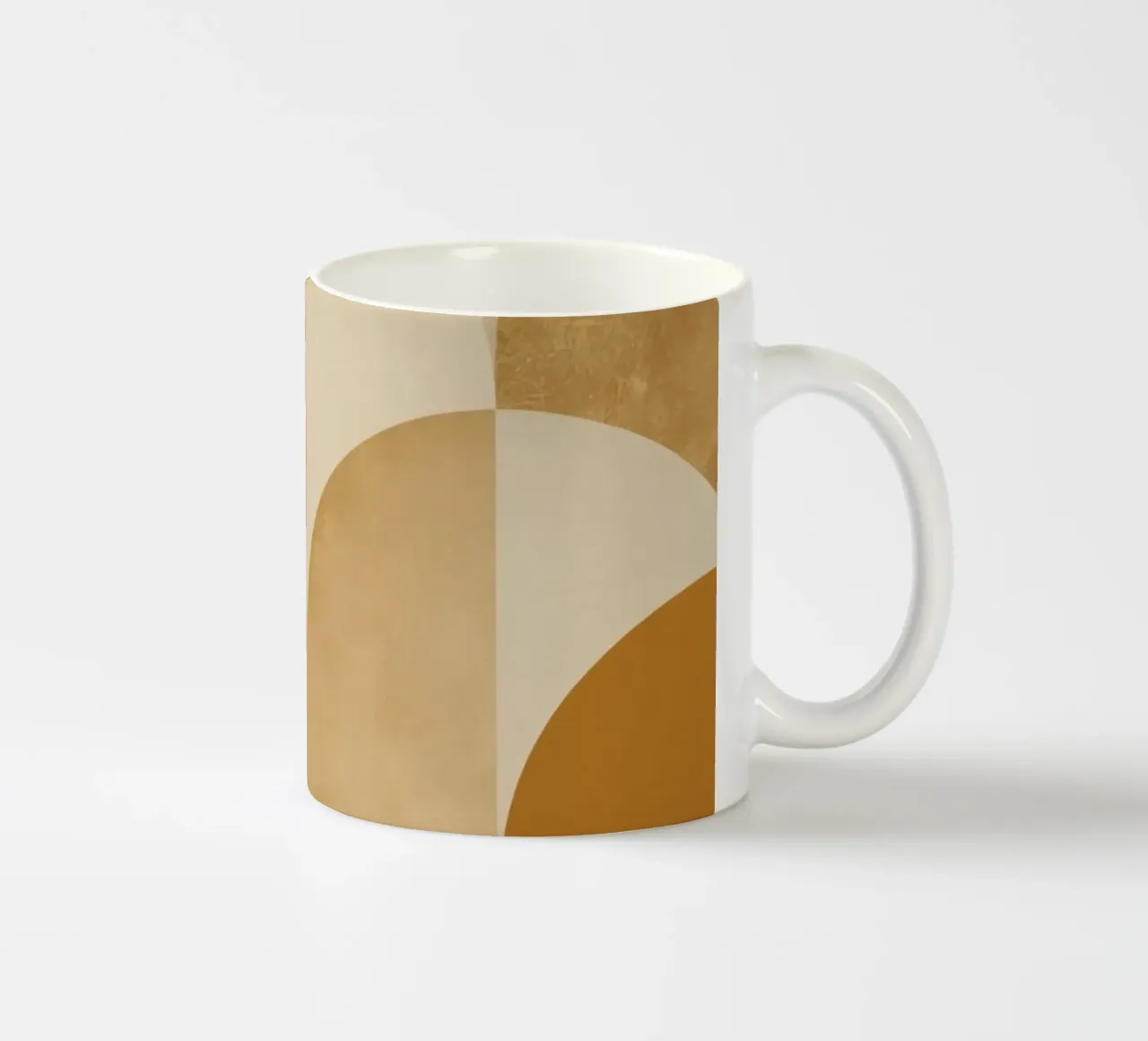 Abstract Geometric Pattern with Circles and Squares in Earth ceramic mug by DesignDoodle