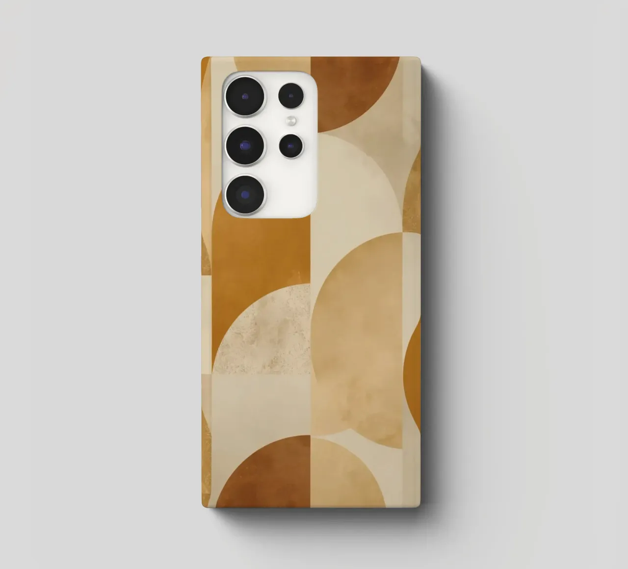 Abstract Geometric Pattern with Circles and Squares in Earth samsung phone case by DesignDoodle