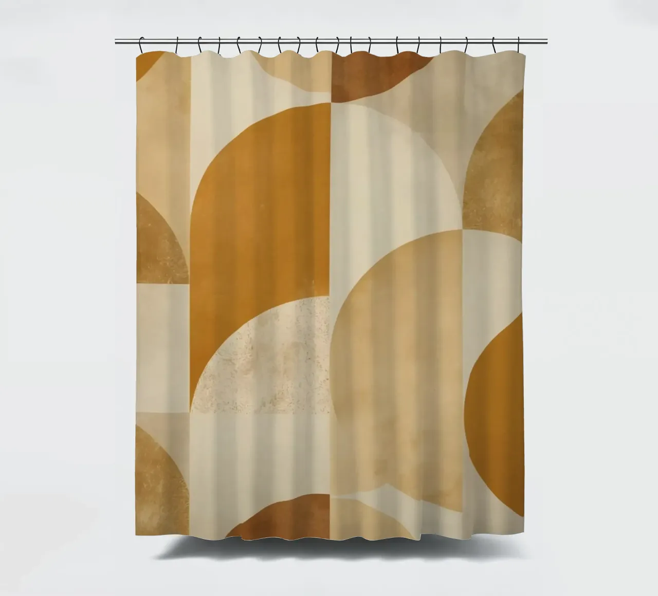 Abstract Geometric Pattern with Circles and Squares in Earth shower curtain by DesignDoodle