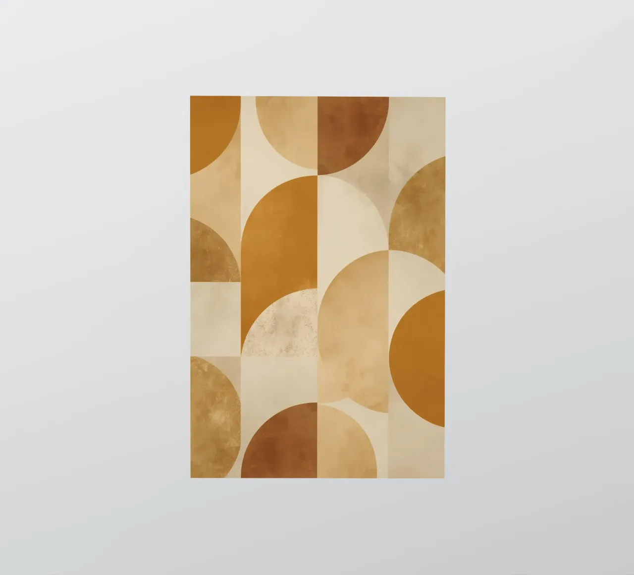 Abstract Geometric Pattern with Circles and Squares in Earth sticker by DesignDoodle