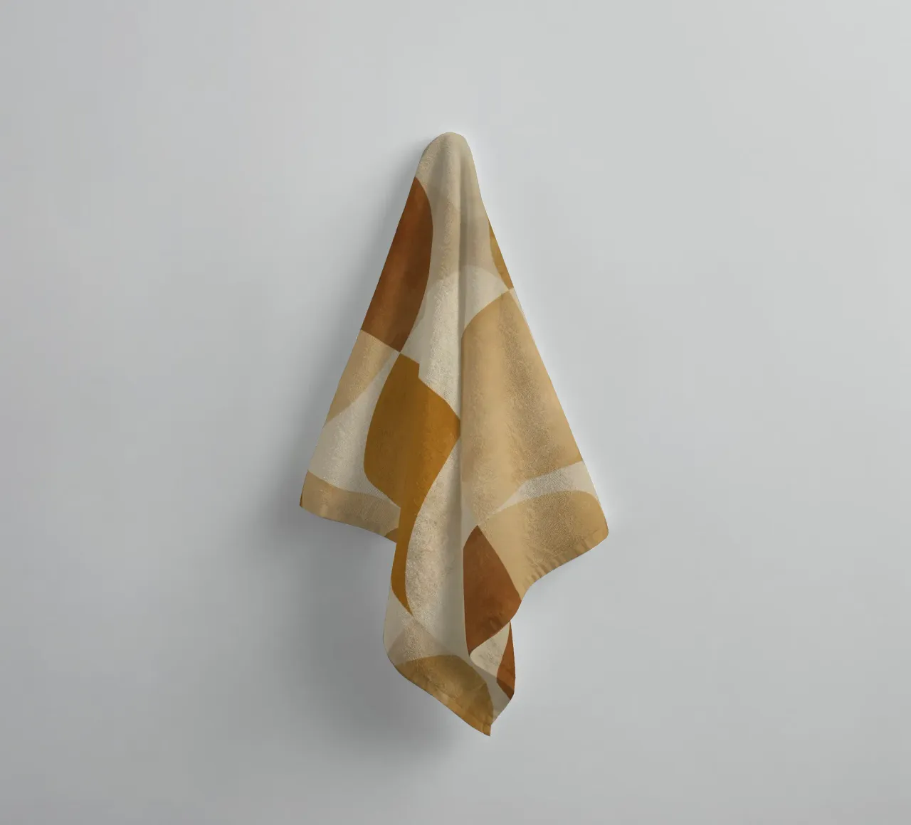 Abstract Geometric Pattern with Circles and Squares in Earth towel by DesignDoodle
