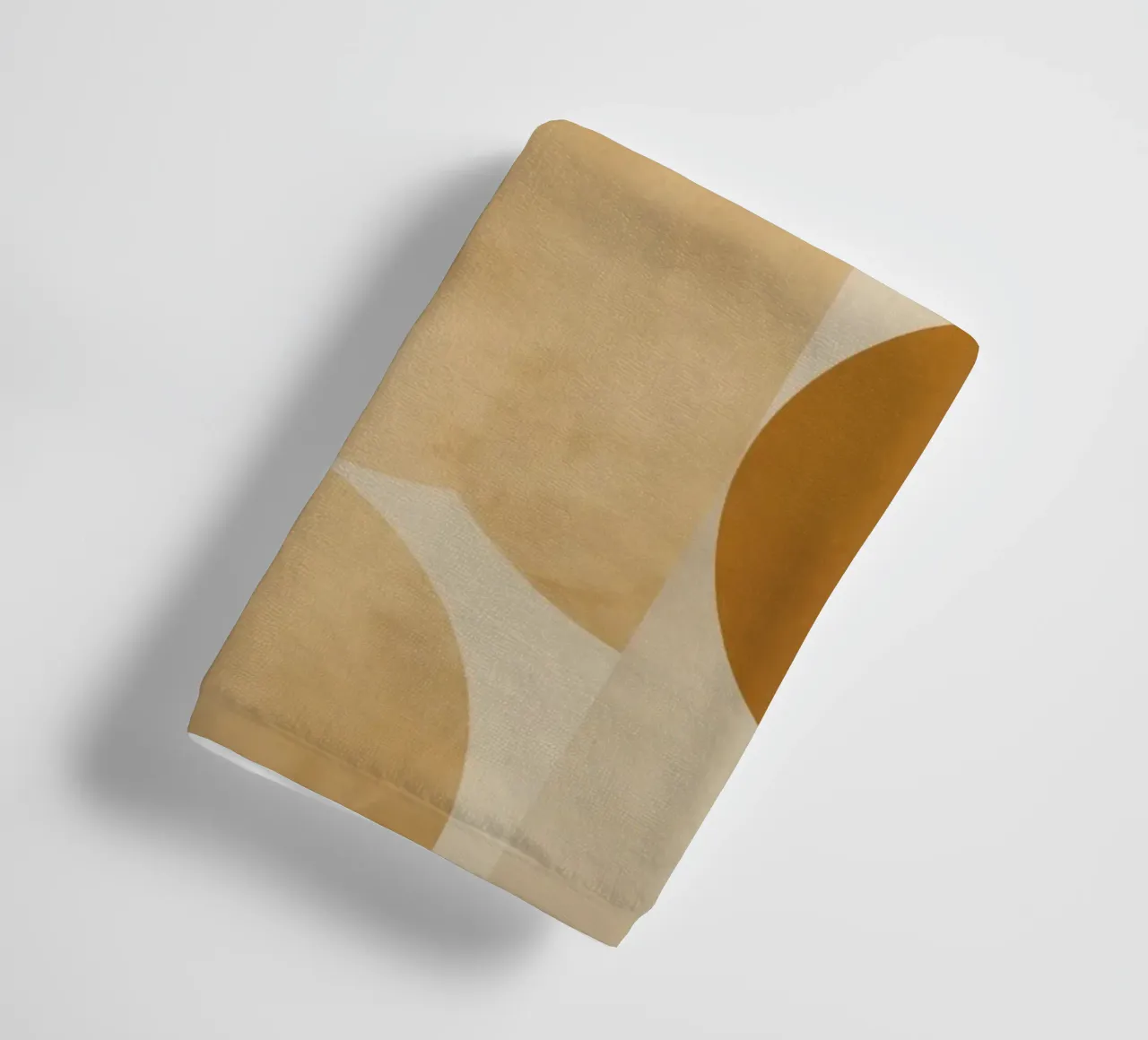 Abstract Geometric Pattern with Circles and Squares in Earth towel by DesignDoodle