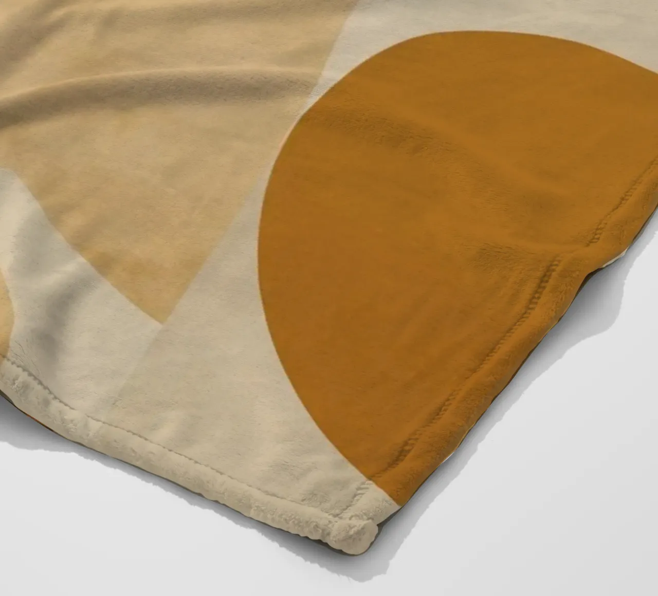 Abstract Geometric Pattern with Circles and Squares in Earth fleece blanket by DesignDoodle