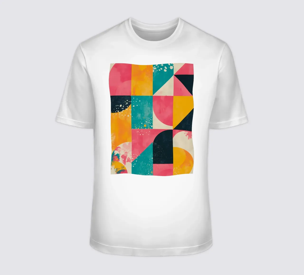 Motivo geometrico astratto con quadrati, triangoli e cerchi t-shirt da DesignDoodle