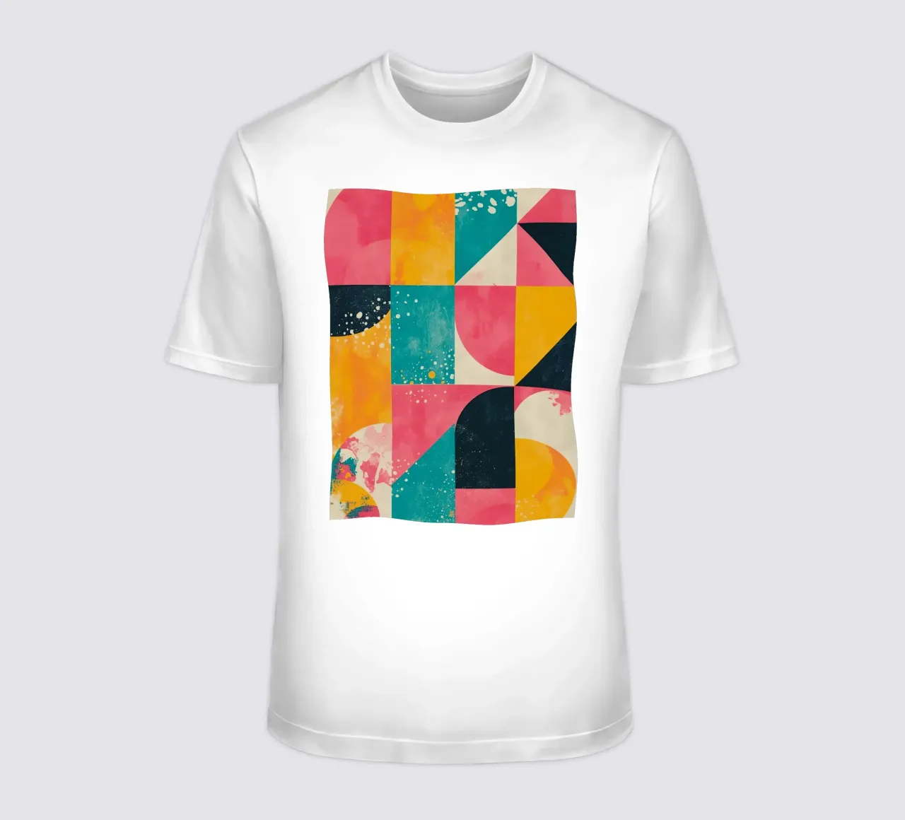 Abstract Geometric Pattern with Squares Triangles and Circle t-shirt by DesignDoodle