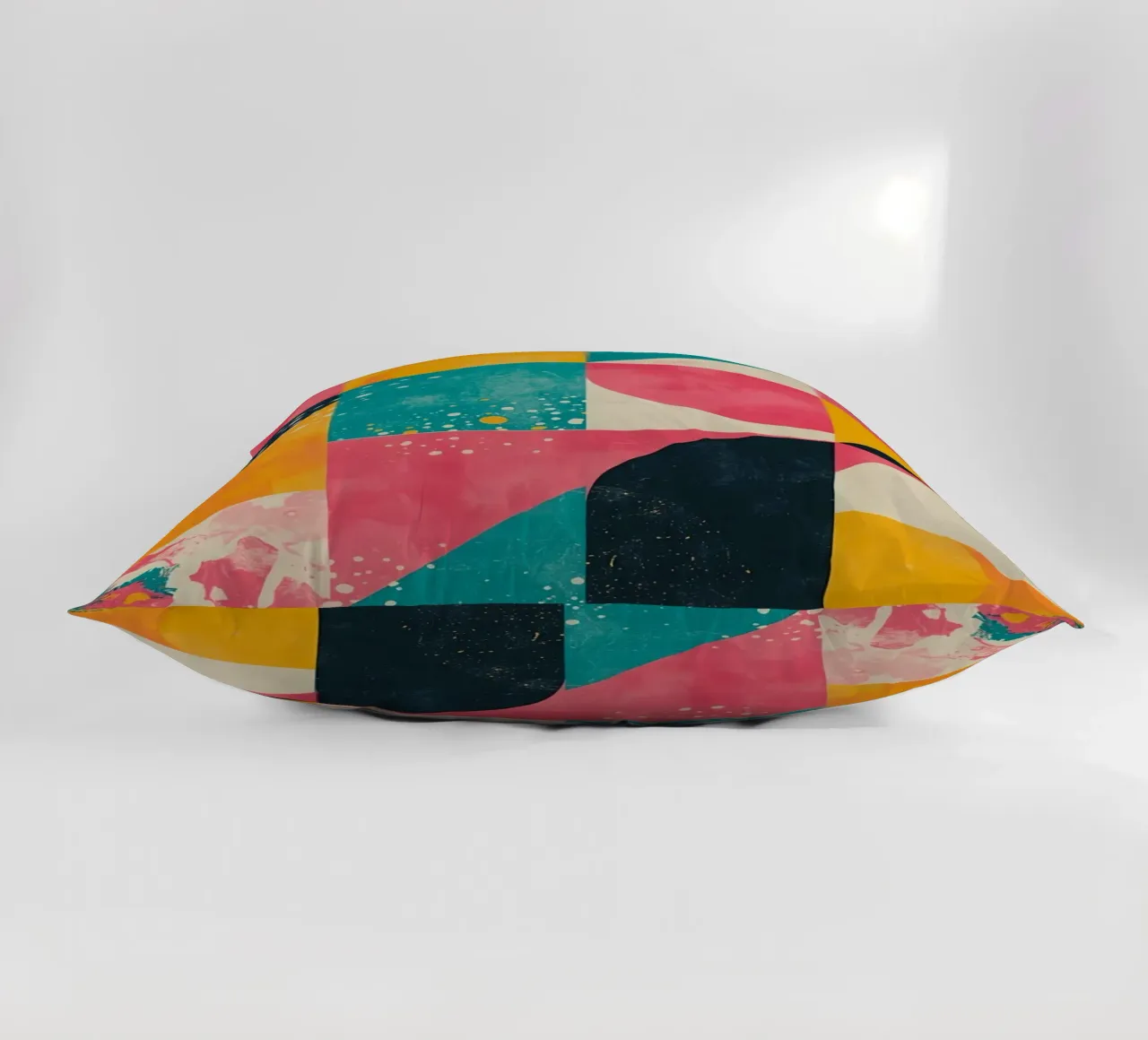 Abstract Geometric Pattern with Squares Triangles and Circle decorative cushion by DesignDoodle