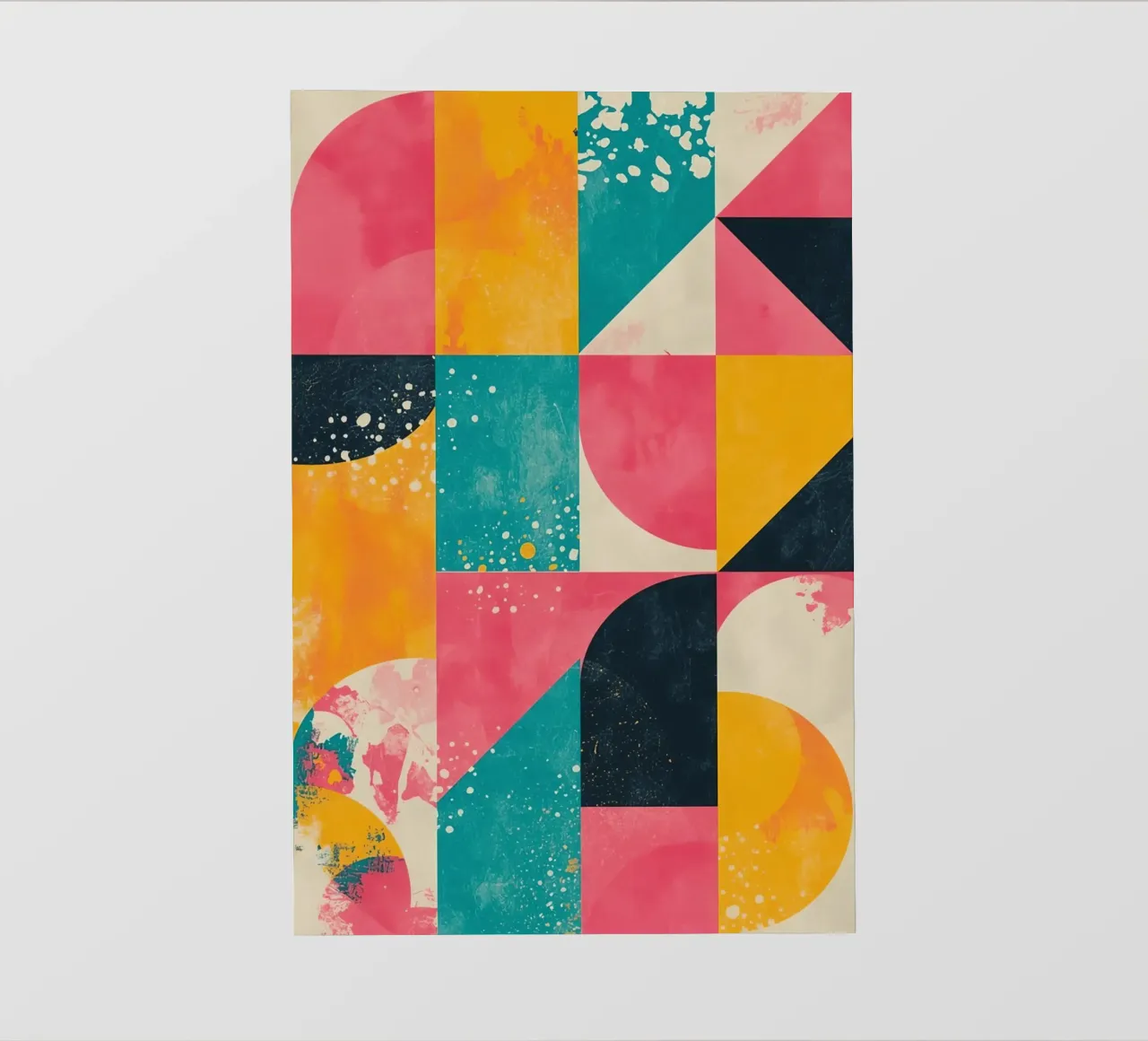 Abstract Geometric Pattern with Squares Triangles and Circle pvc cover by DesignDoodle