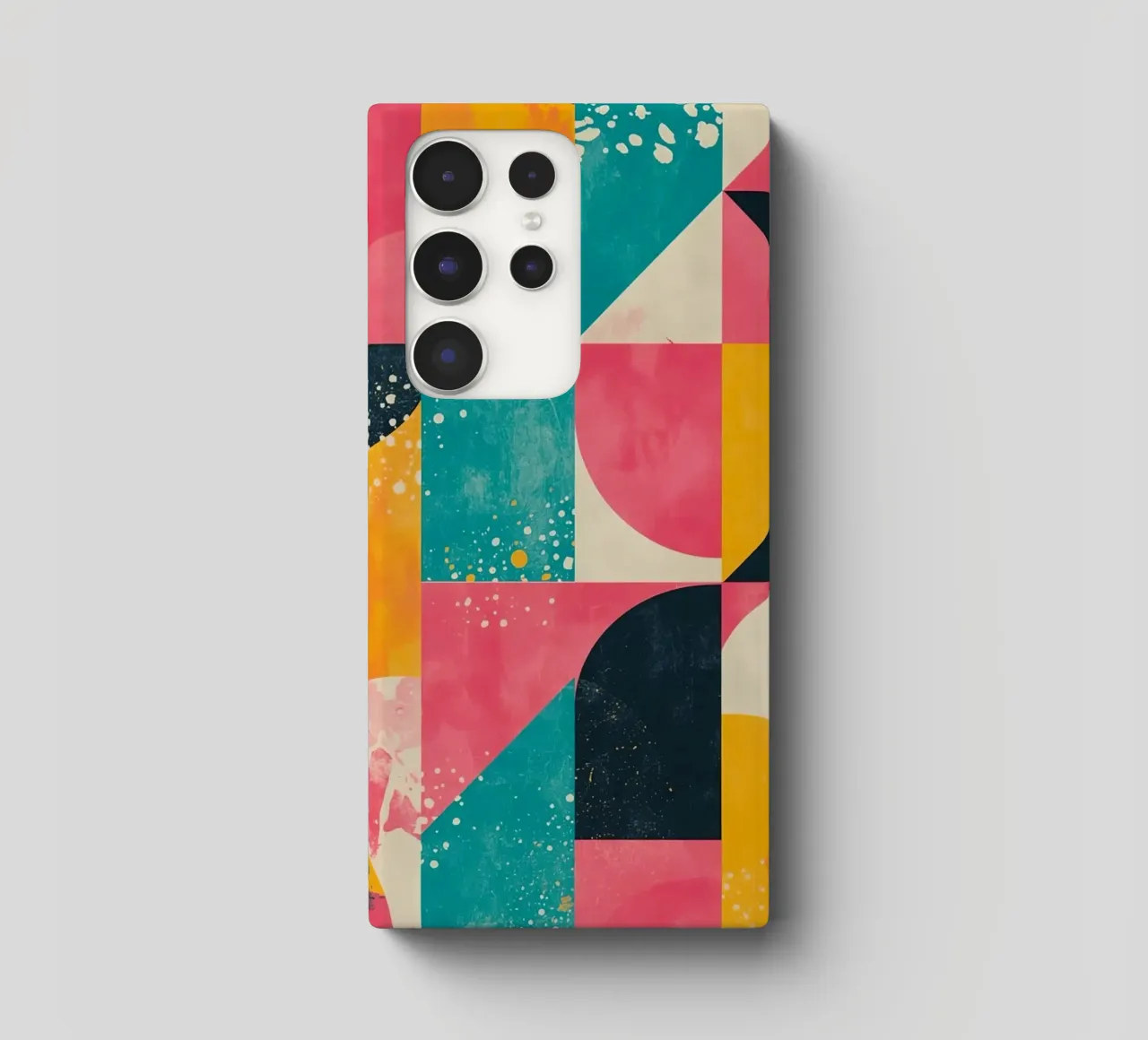 Abstract Geometric Pattern with Squares Triangles and Circle samsung phone case by DesignDoodle