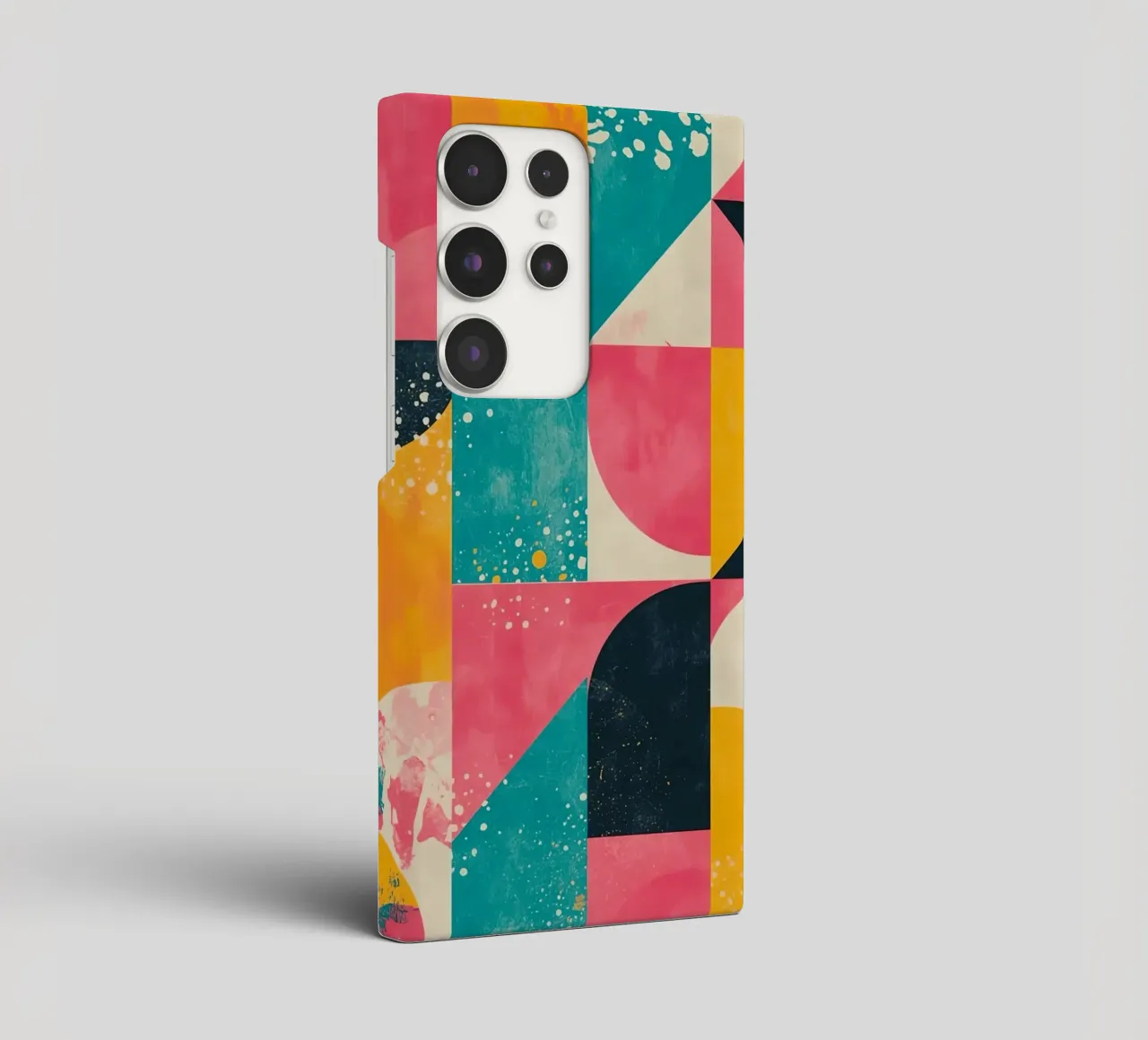 Abstract Geometric Pattern with Squares Triangles and Circle samsung phone case by DesignDoodle