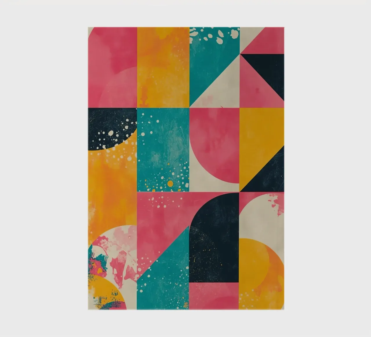 Motif géométrique abstrait avec des carrés, des triangles et des cercles carnet de notes de DesignDoodle