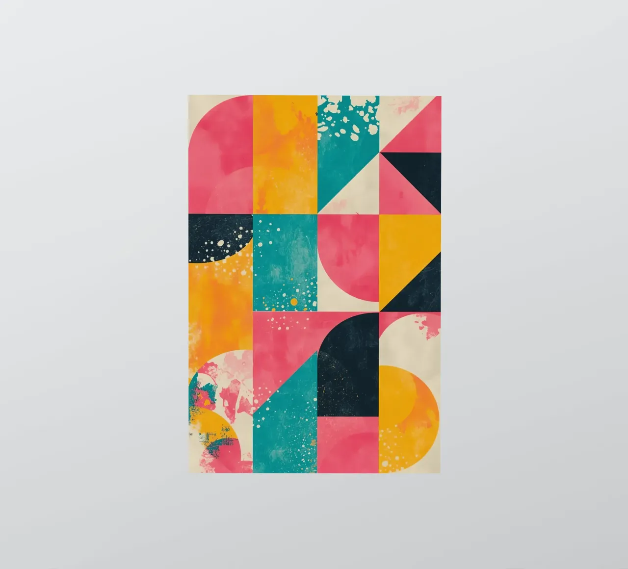 Abstract Geometric Pattern with Squares Triangles and Circle sticker by DesignDoodle
