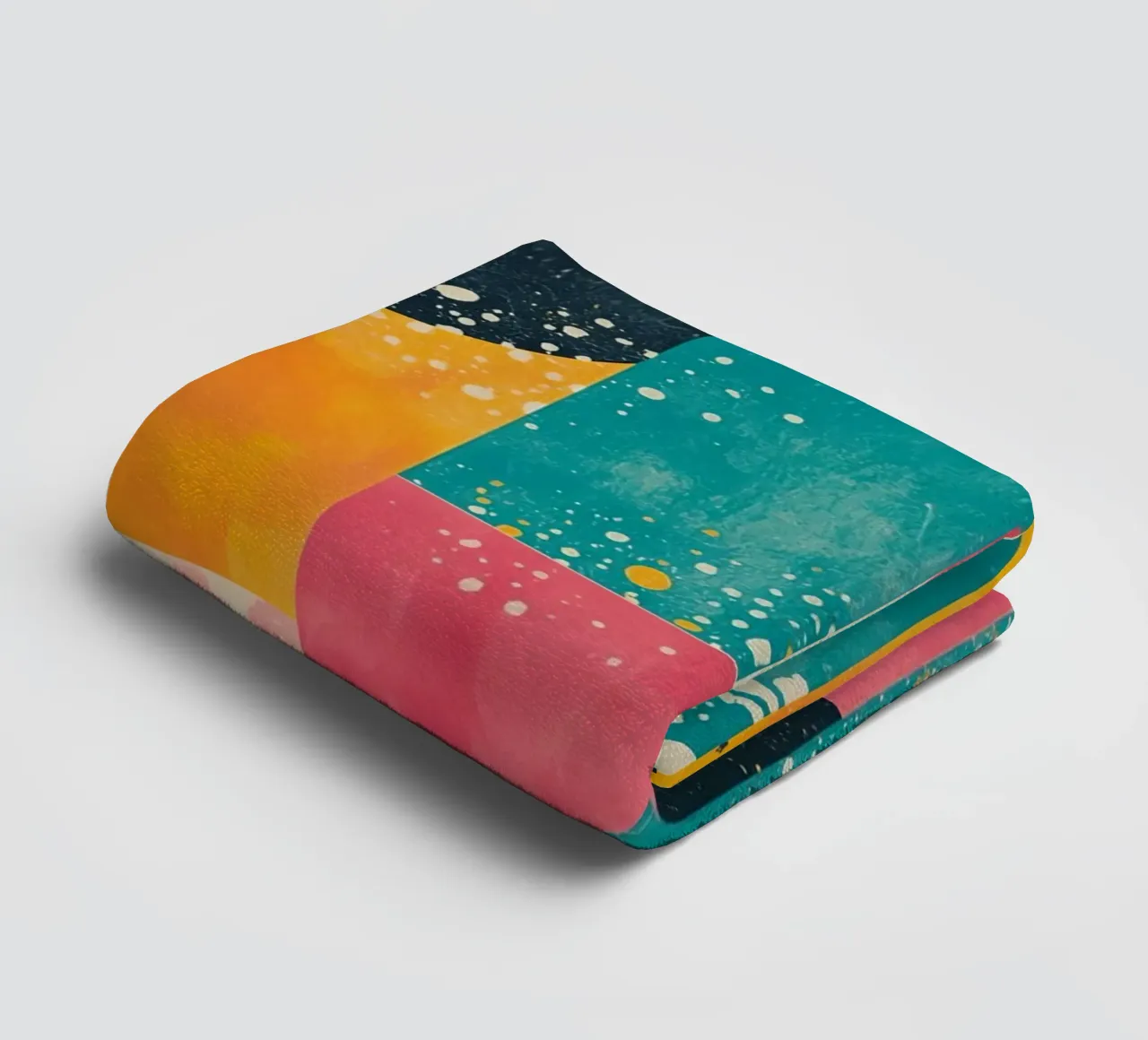 Abstract Geometric Pattern with Squares Triangles and Circle towel by DesignDoodle