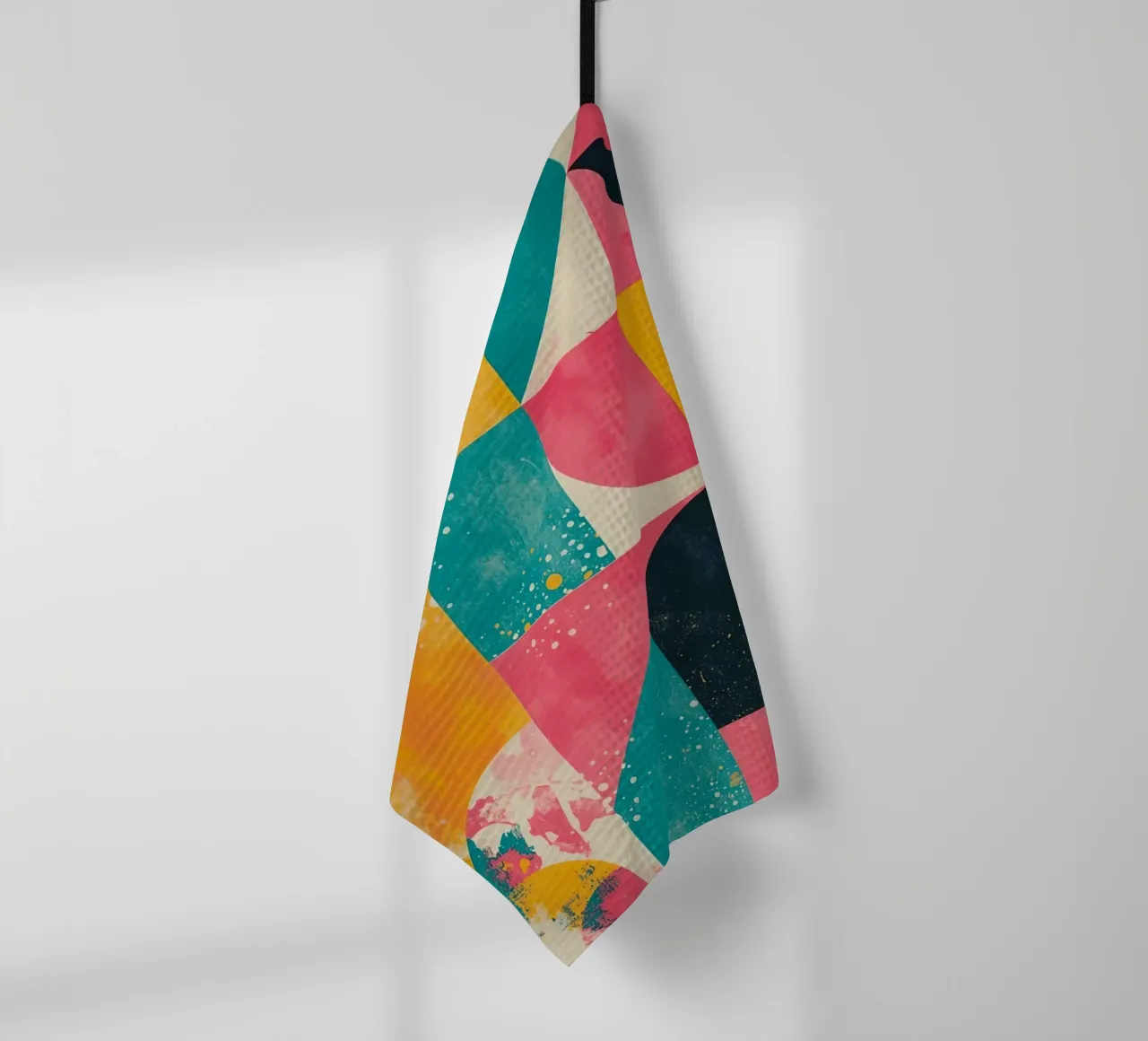 Motivo geometrico astratto con quadrati, triangoli e cerchi canovaccio da cucina da DesignDoodle