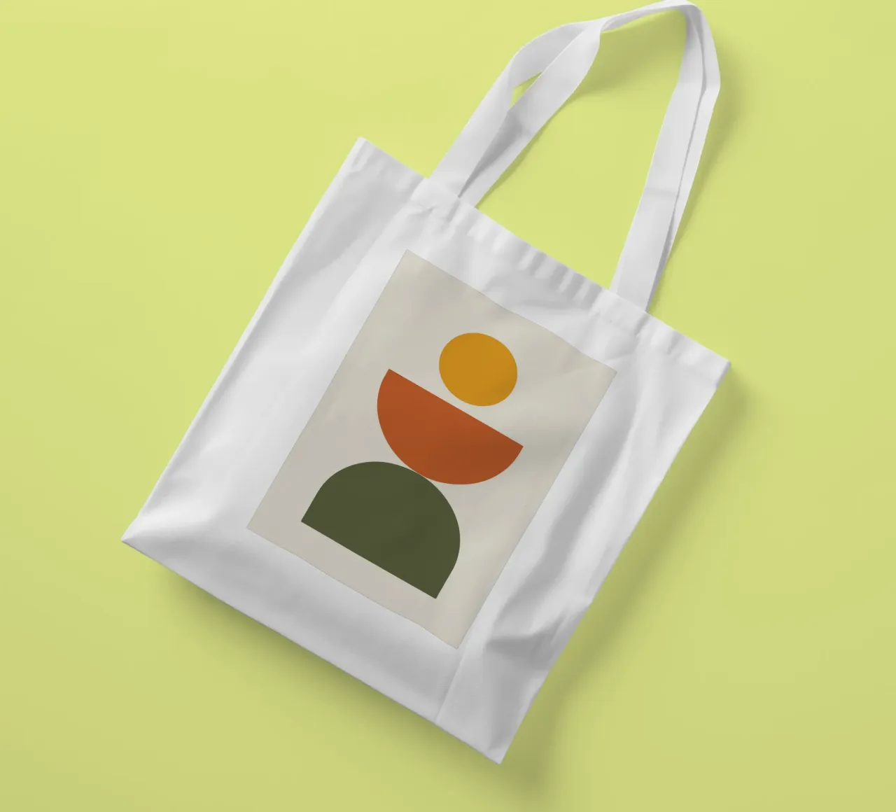 Boho Float Geometric Forms with Soft Shadows Jutebeutel von LisaArtes