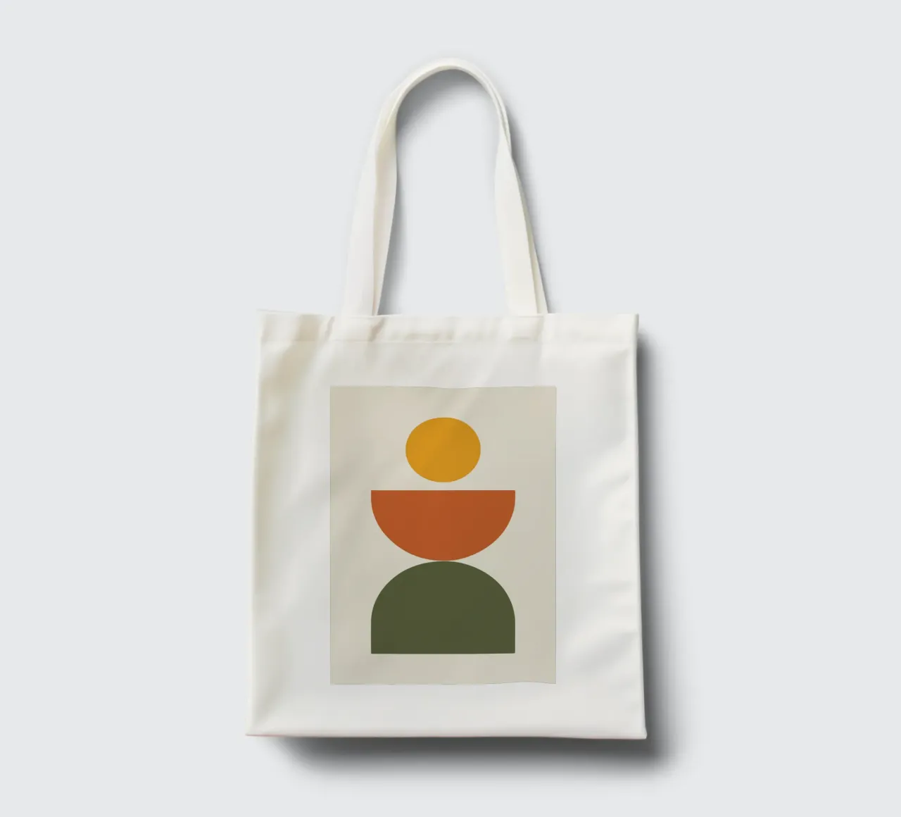 Boho Float Geometric Forms with Soft Shadows Jutebeutel von LisaArtes