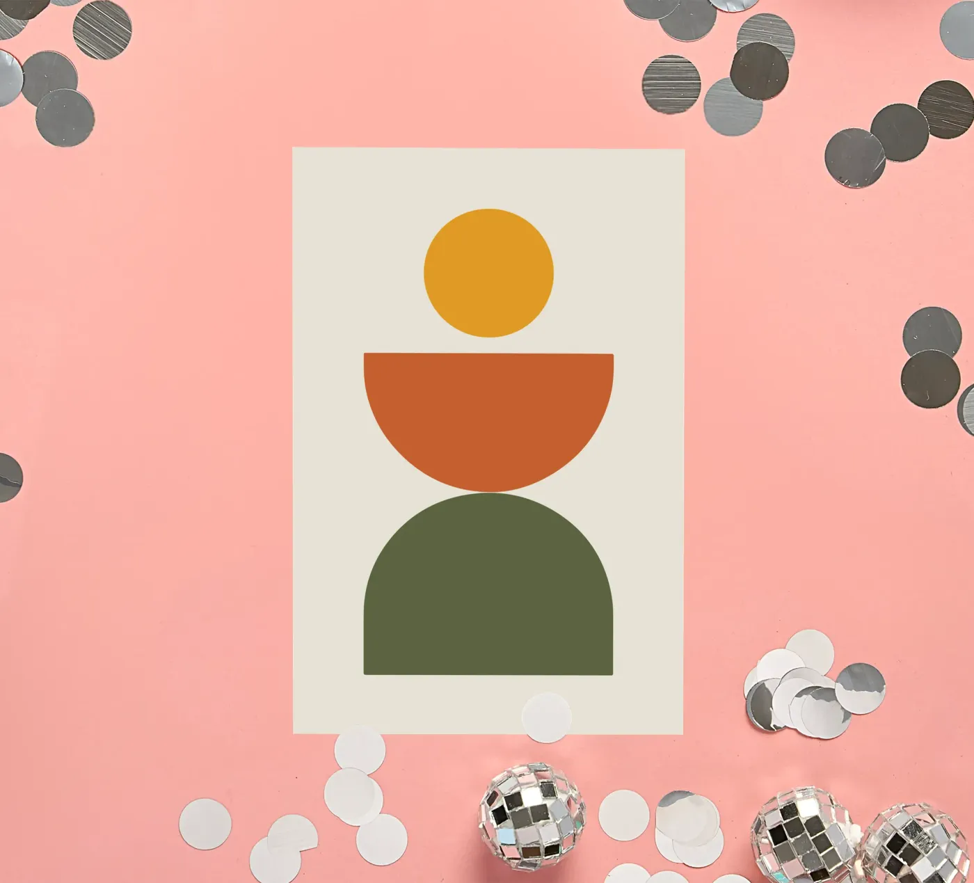 Boho Float Geometric Forms with Soft Shadows sticker by LisaArtes