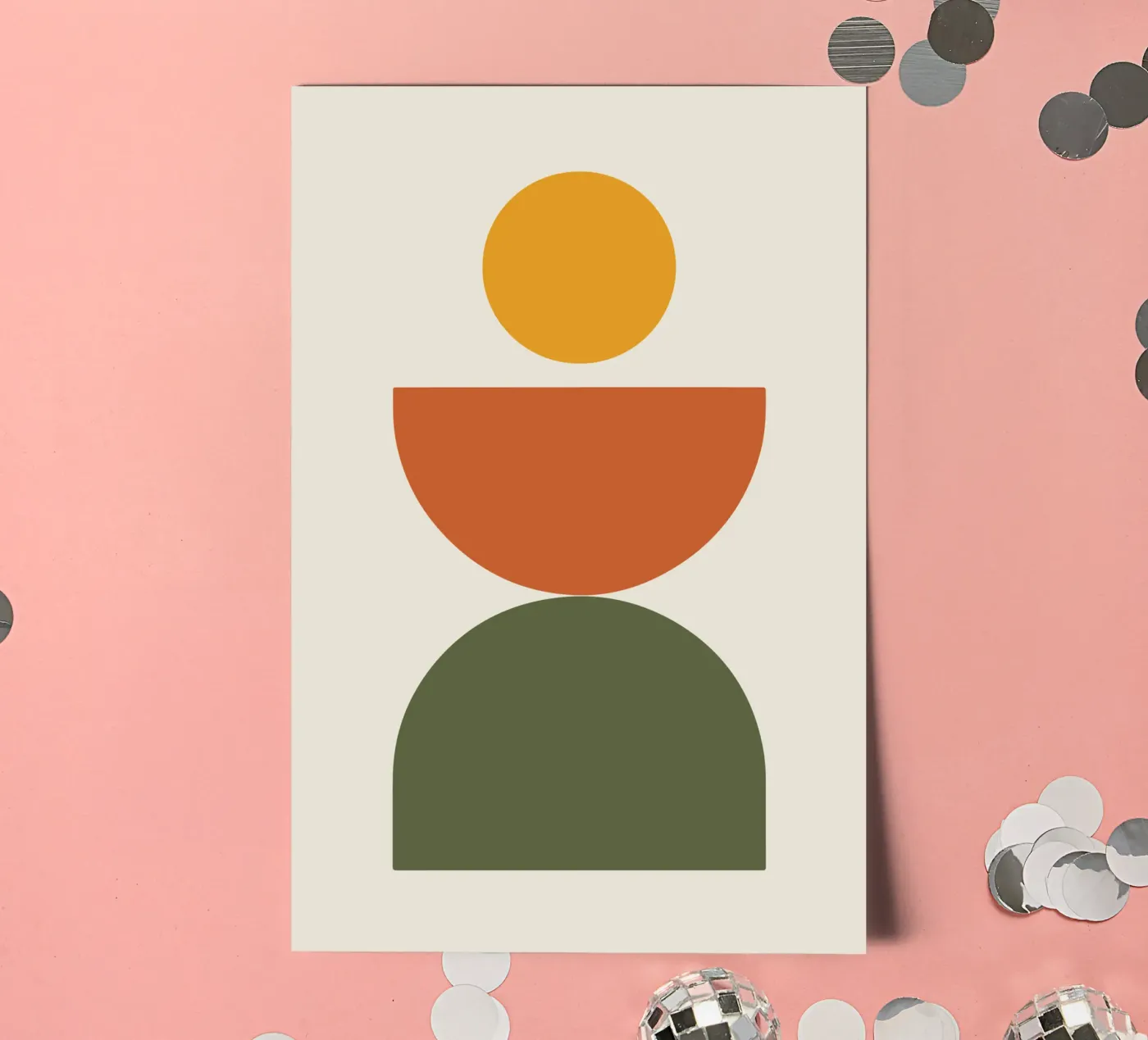 Boho Float Geometric Forms with Soft Shadows Stickerbogen von LisaArtes
