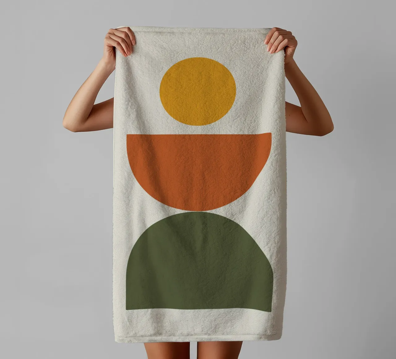 Boho Float Geometric Forms with Soft Shadows serviette de bain de LisaArtes