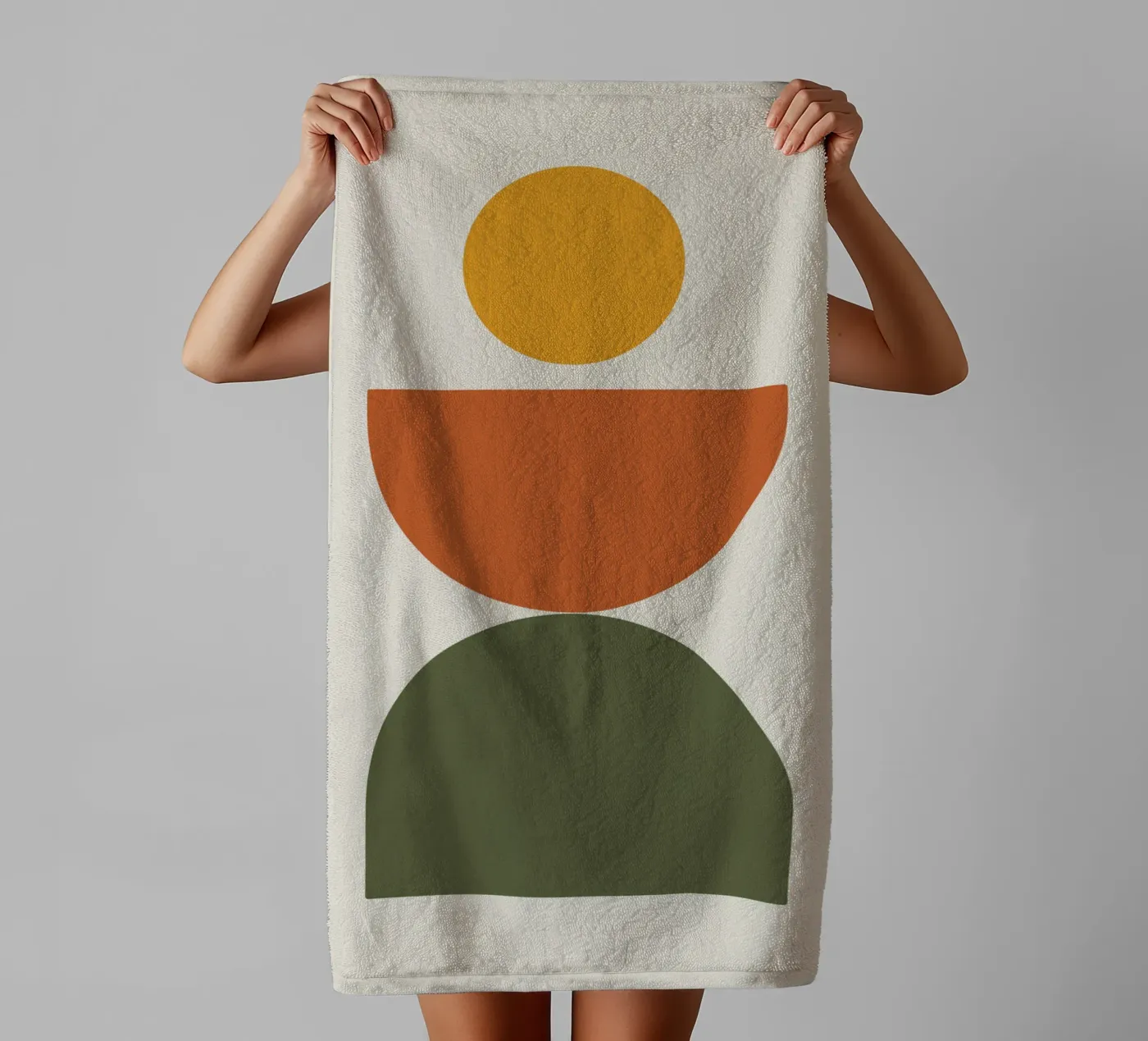 Boho Float Geometric Forms with Soft Shadows towel by LisaArtes