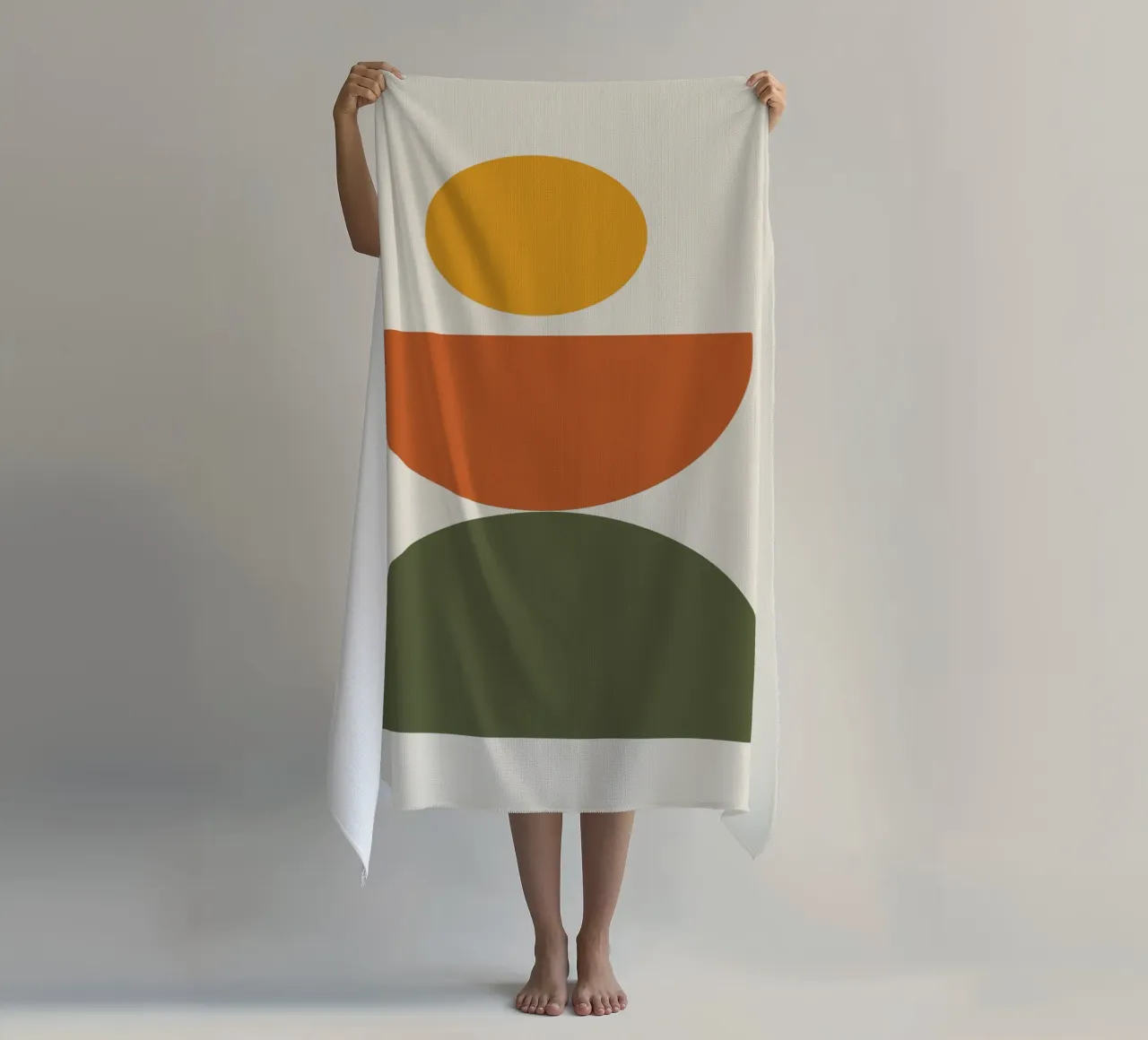 Boho Float Geometric Forms with Soft Shadows serviette de plage de LisaArtes