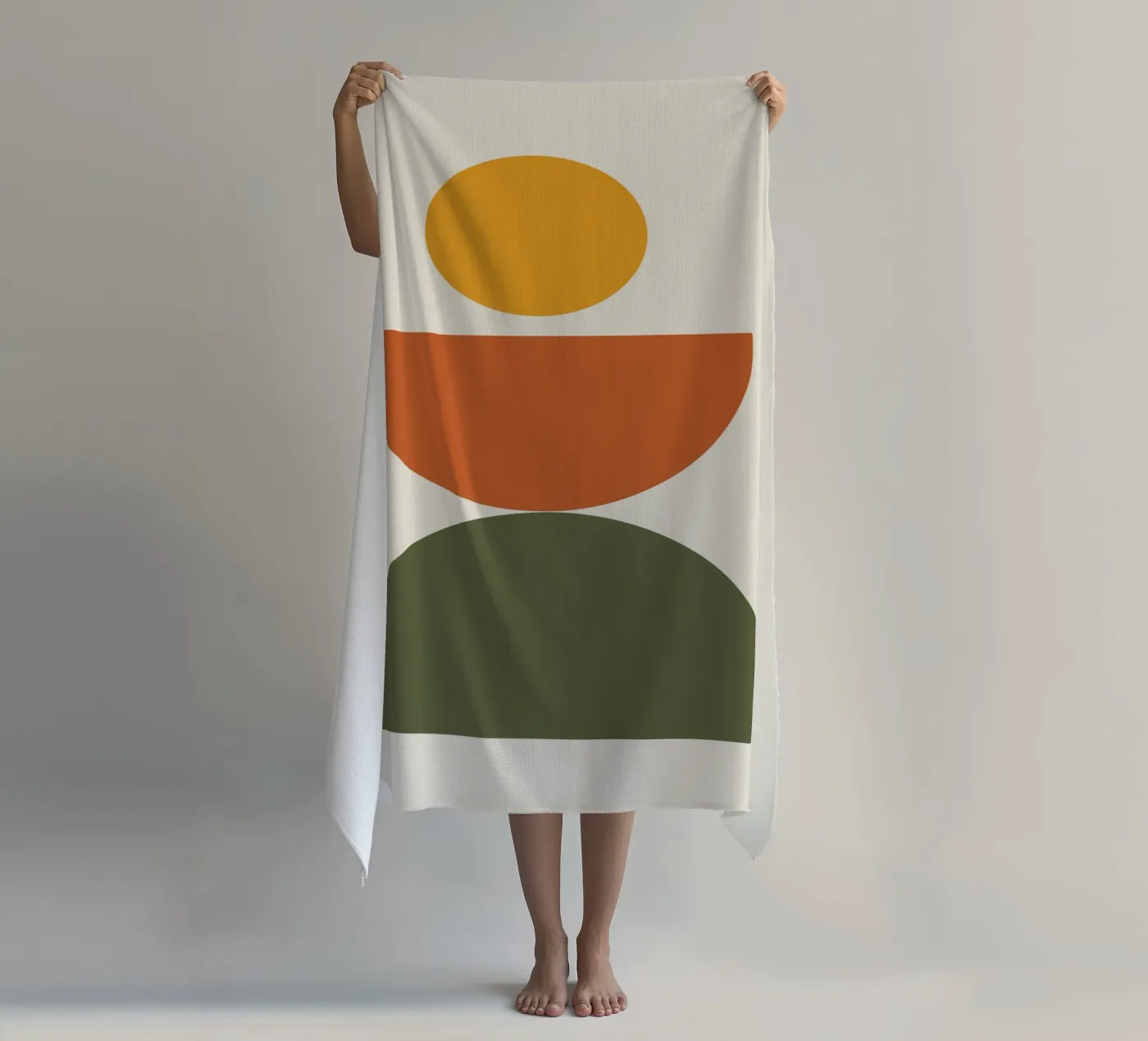 Boho Float Geometric Forms with Soft Shadows telo mare da LisaArtes