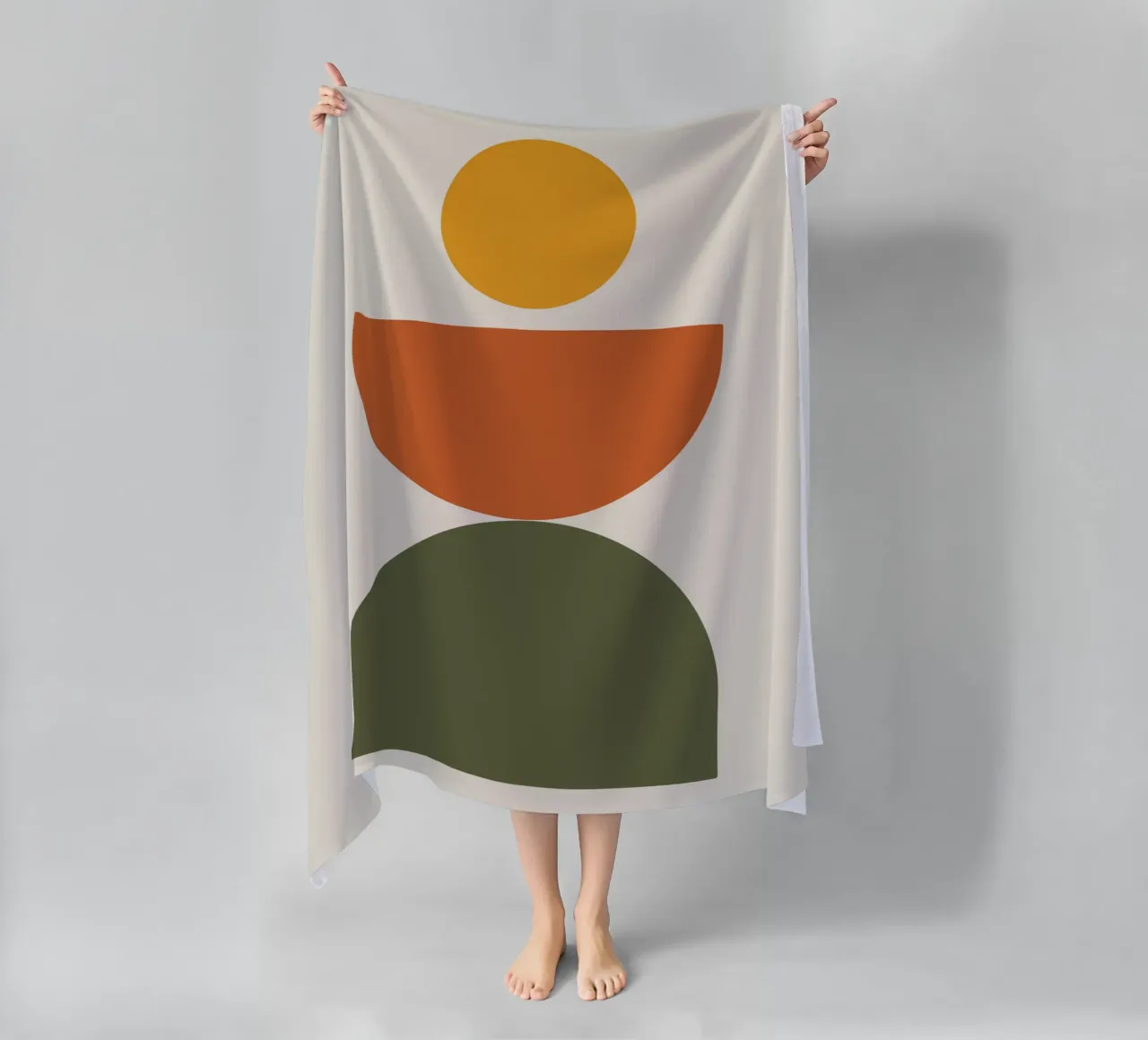 Boho Float Geometric Forms with Soft Shadows serviette de plage de LisaArtes